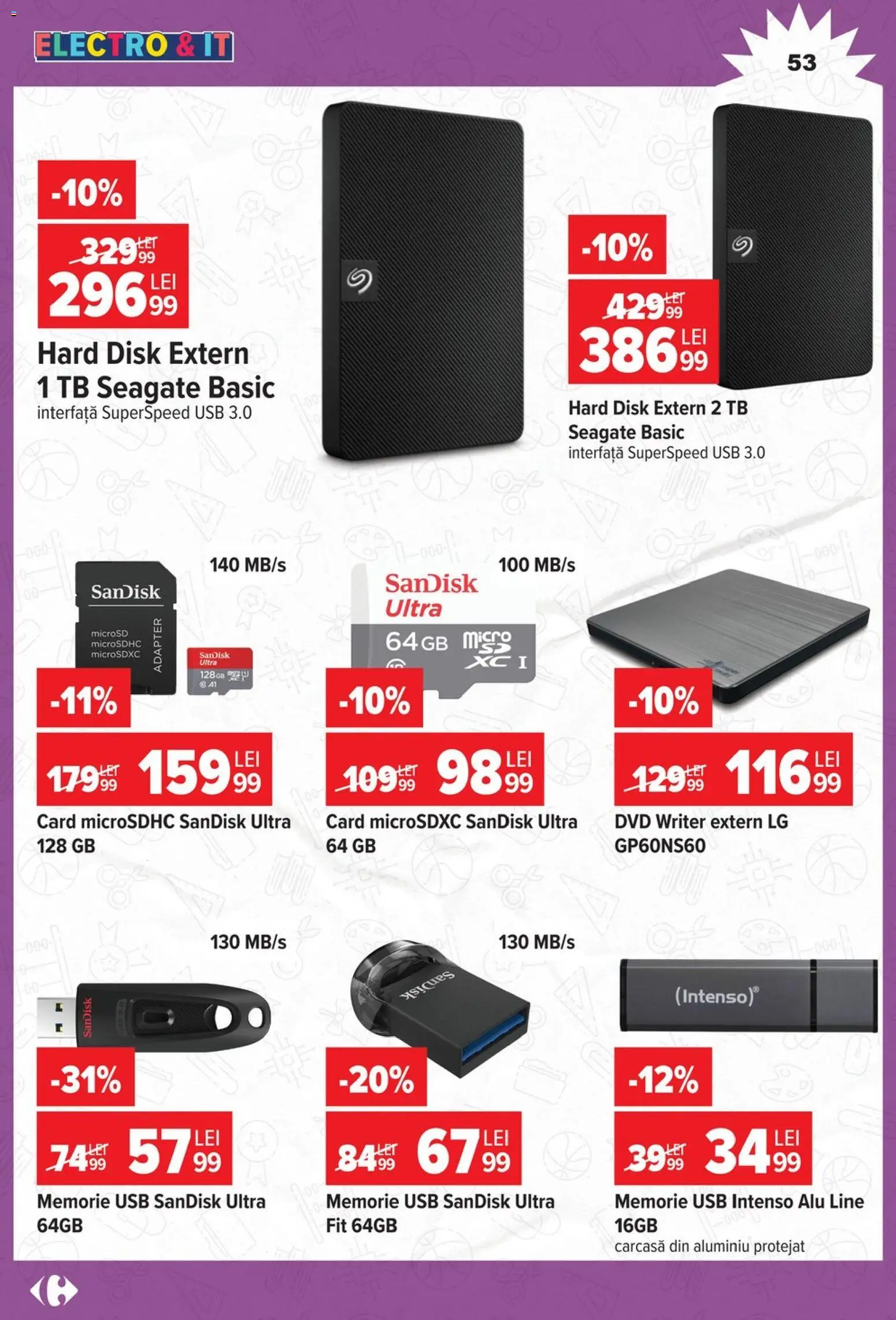 Catalog Carrefour 12 August - 14 Septembrie 2026 | Pagina 53 | Produse: Memorie, Hard disk, Carcasă, Usb