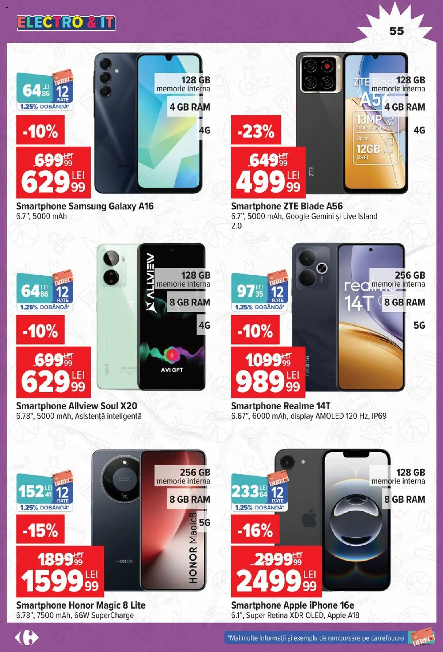 Catalog Carrefour 12 August - 14 Septembrie 2026 | Pagina 55 | Produse: Smartphone, Cameră, Magic, Apple