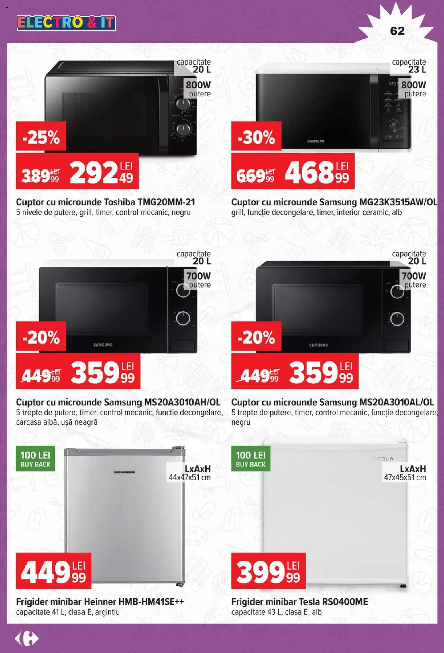 Catalog Carrefour 12 August - 14 Septembrie 2026 | Pagina 62 | Produse: Carcasă, Frigider, Cuptor Cu Microunde, Ușă