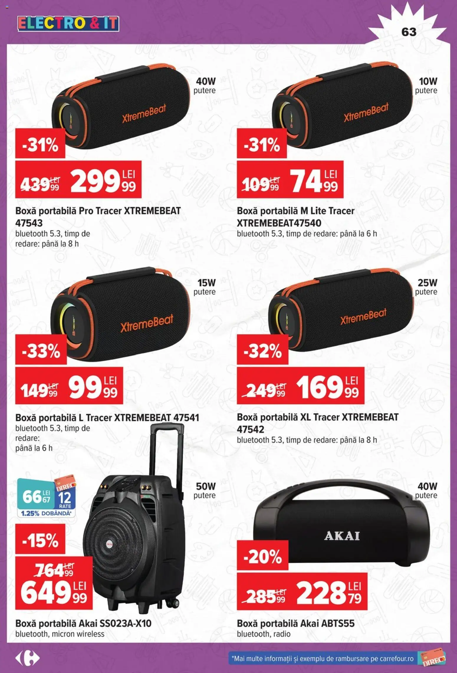 Catalog Carrefour 12 August - 14 Septembrie 2026 | Pagina 63 | Produse: Radio, Boxă portabilă