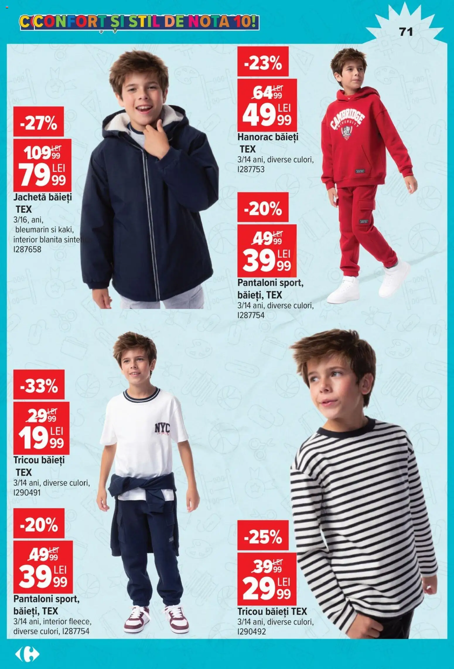 Catalog Carrefour 12 August - 14 Septembrie 2026 | Pagina 71 | Produse: Jachetă, Tricou, Hanorac, Tex