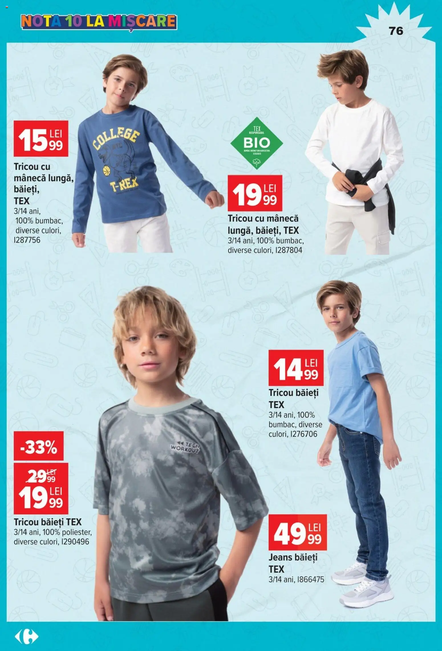 Catalog Carrefour 12 August - 14 Septembrie 2026 | Pagina 76 | Produse: Tricou, Tex