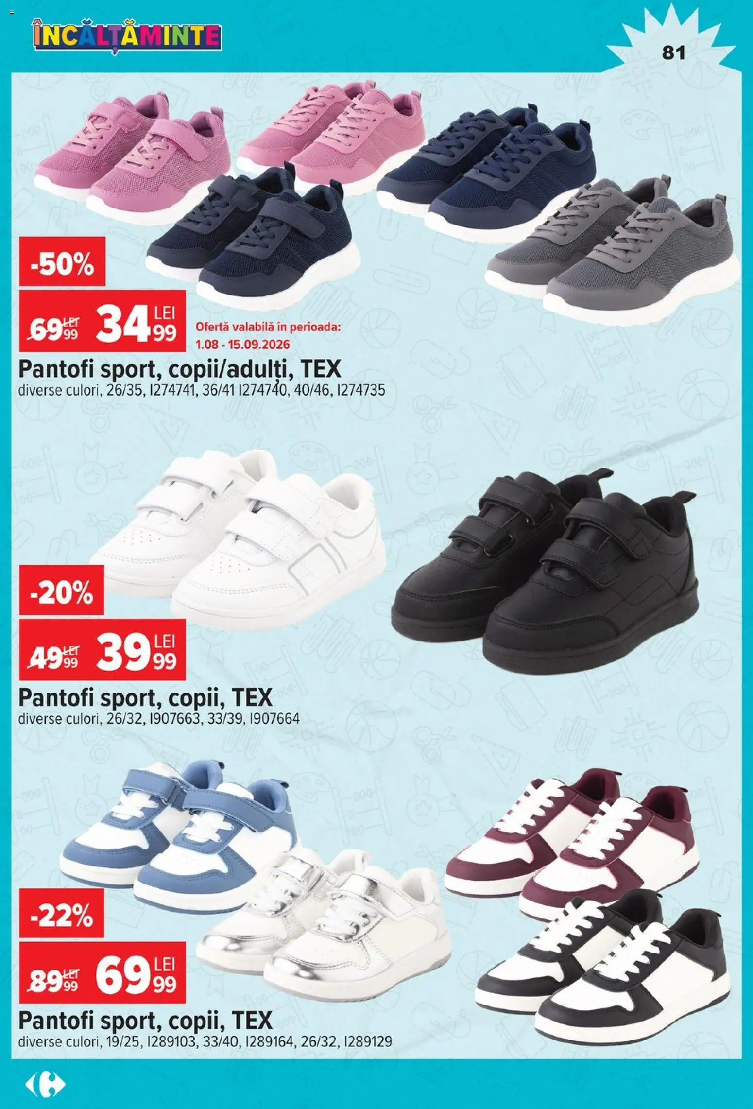 Catalog Carrefour 12 August - 14 Septembrie 2026 | Pagina 81 | Produse: Pantofi, Incaltaminte, Tex