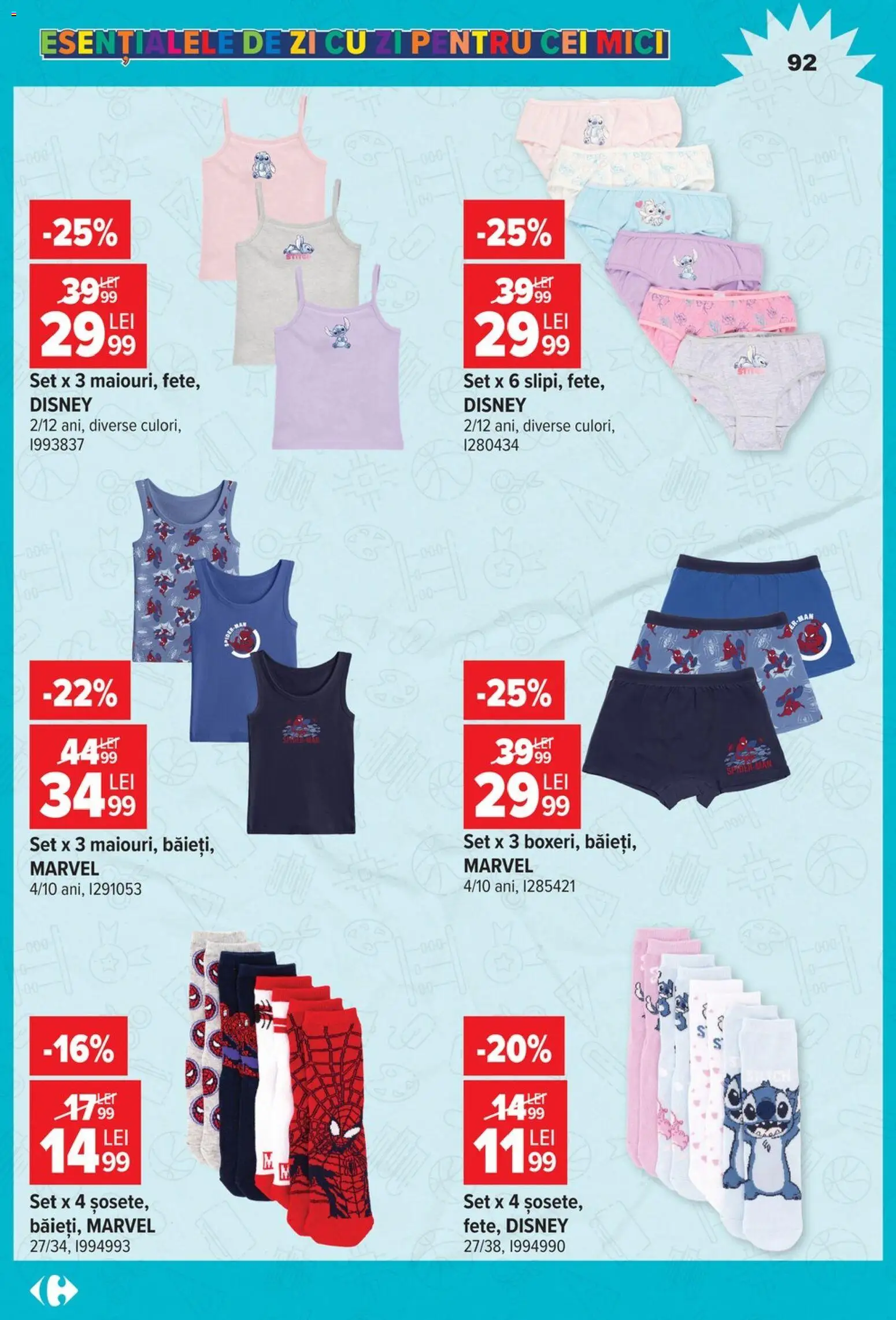 Catalog Carrefour 12 August - 14 Septembrie 2026 | Pagina 92 | Produse: Disney, Mici
