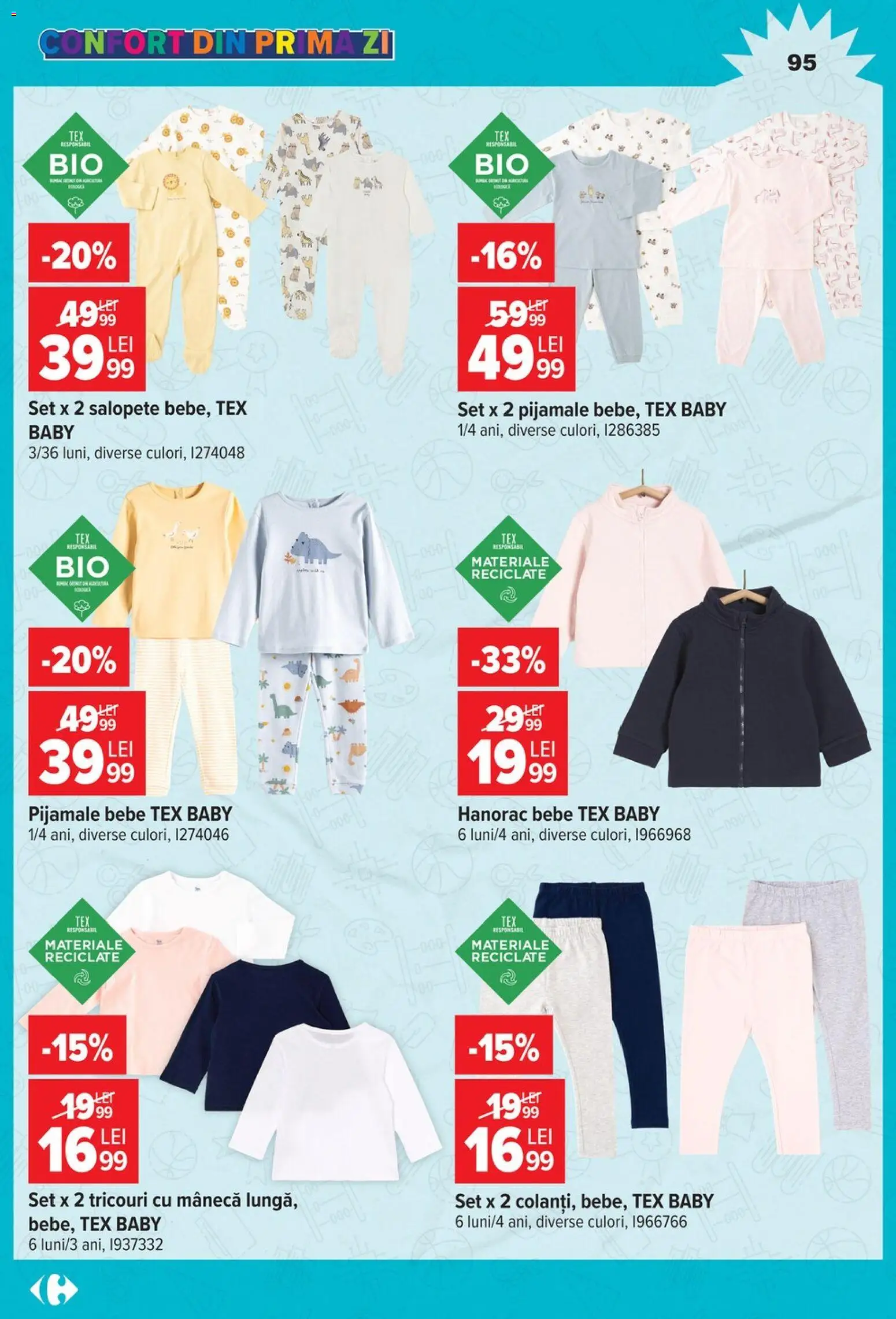 Catalog Carrefour 12 August - 14 Septembrie 2026 | Pagina 95 | Produse: Baby, Pijamale, Hanorac, Tex