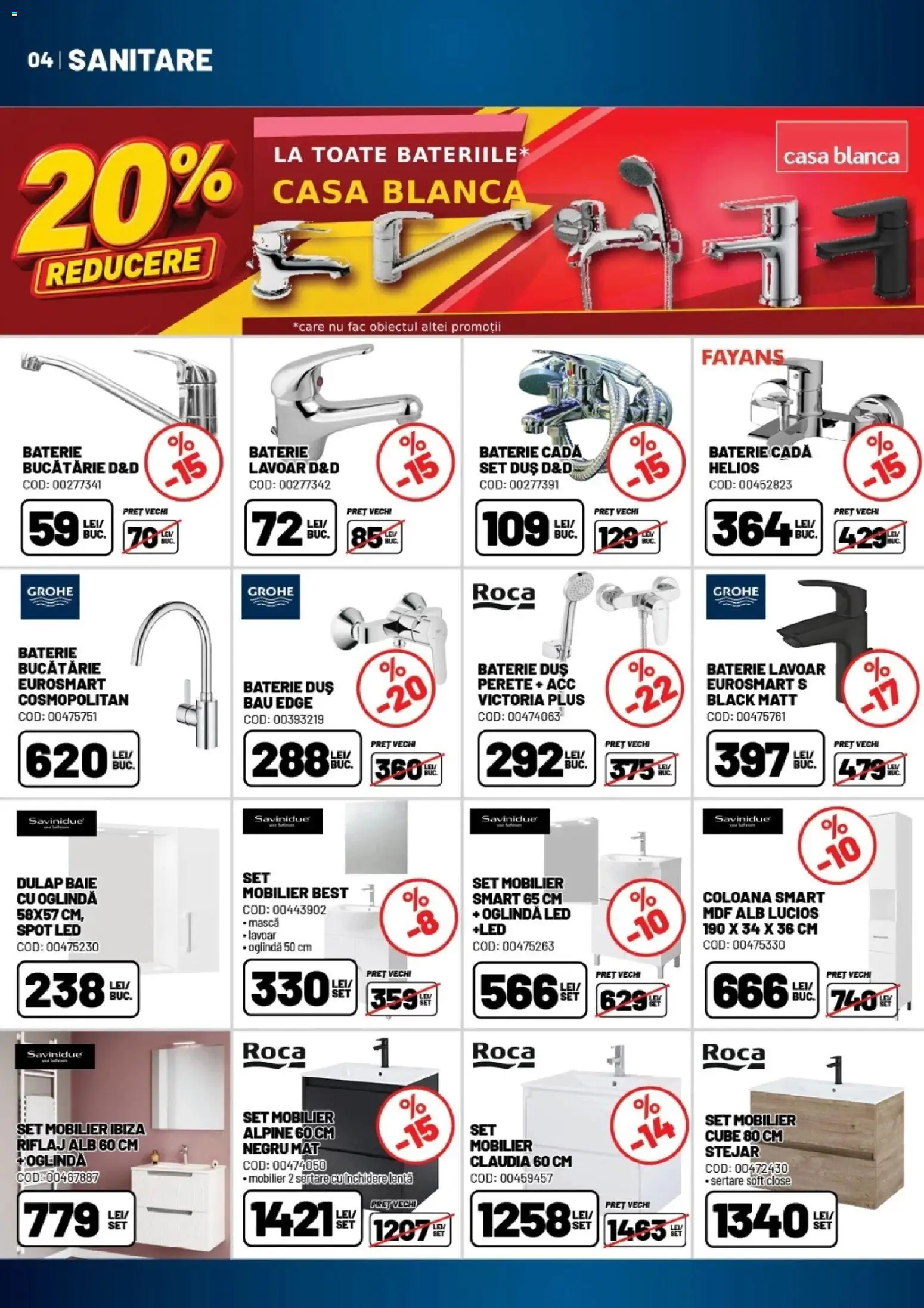 Catalog Ambient 18 August - 29 Septembrie 2026 | Pagina 4 | Produse: Baterie bucătărie, Lavoar, Best, Oglindă