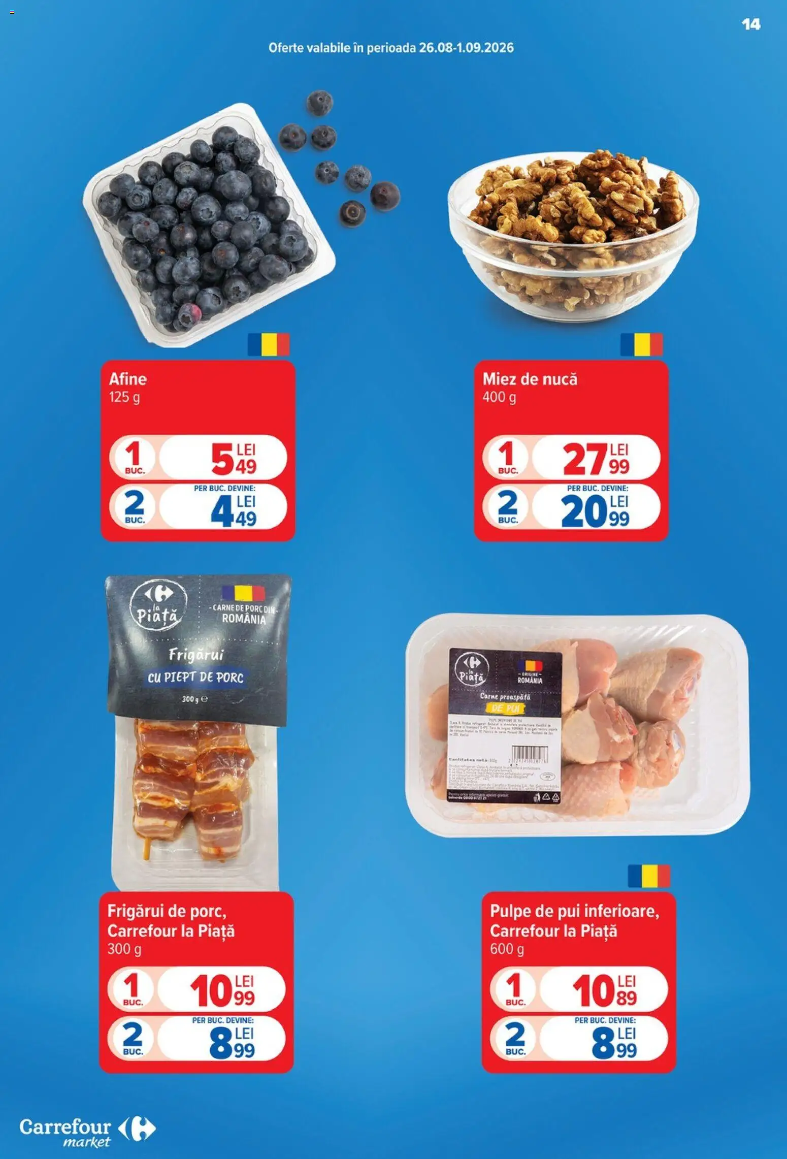 Catalog Carrefour 26 August - 7 Septembrie 2026 | Pagina 14 | Produse: Afine, Pui, Piept de Porc, Carne De Porc