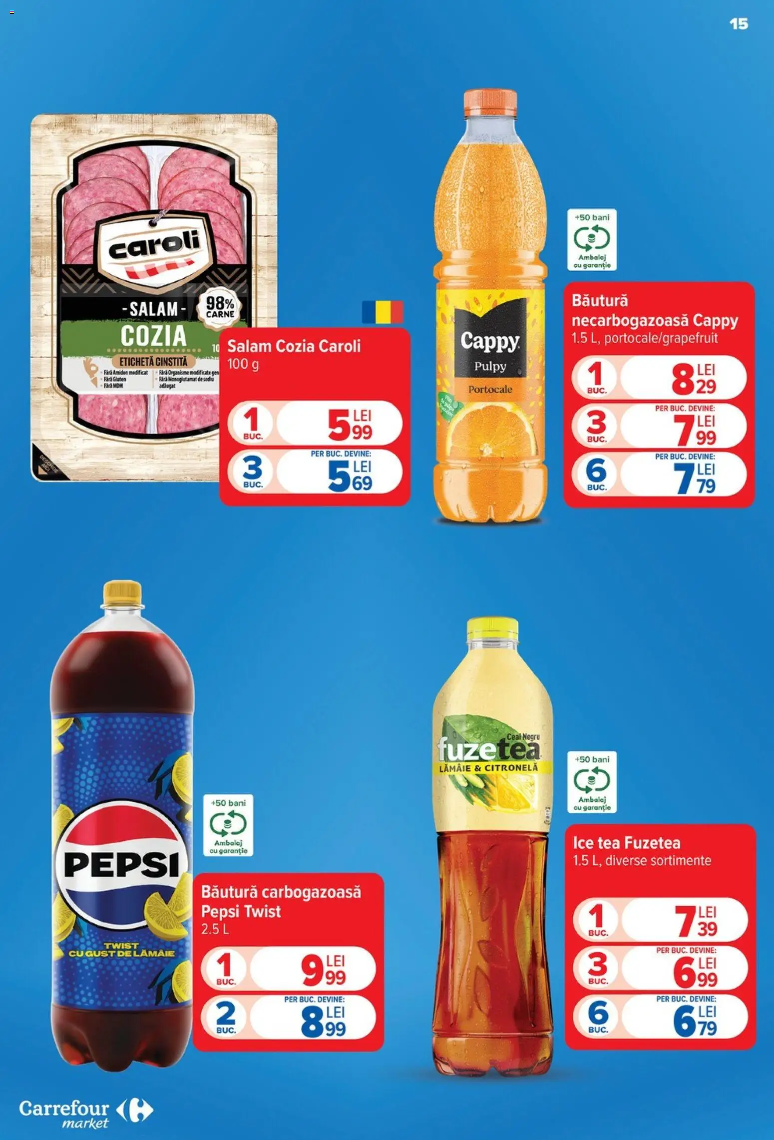 Catalog Carrefour 26 August - 7 Septembrie 2026 | Pagina 15 | Produse: Pepsi, Salam, Ice tea, Lămâie