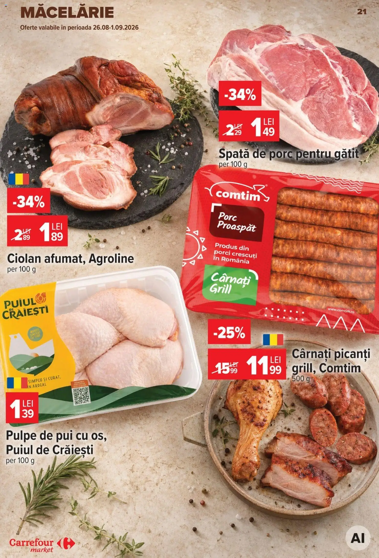 Catalog Carrefour 26 August - 7 Septembrie 2026 | Pagina 21 | Produse: Spata de porc, Grill, Pui, Cârnați