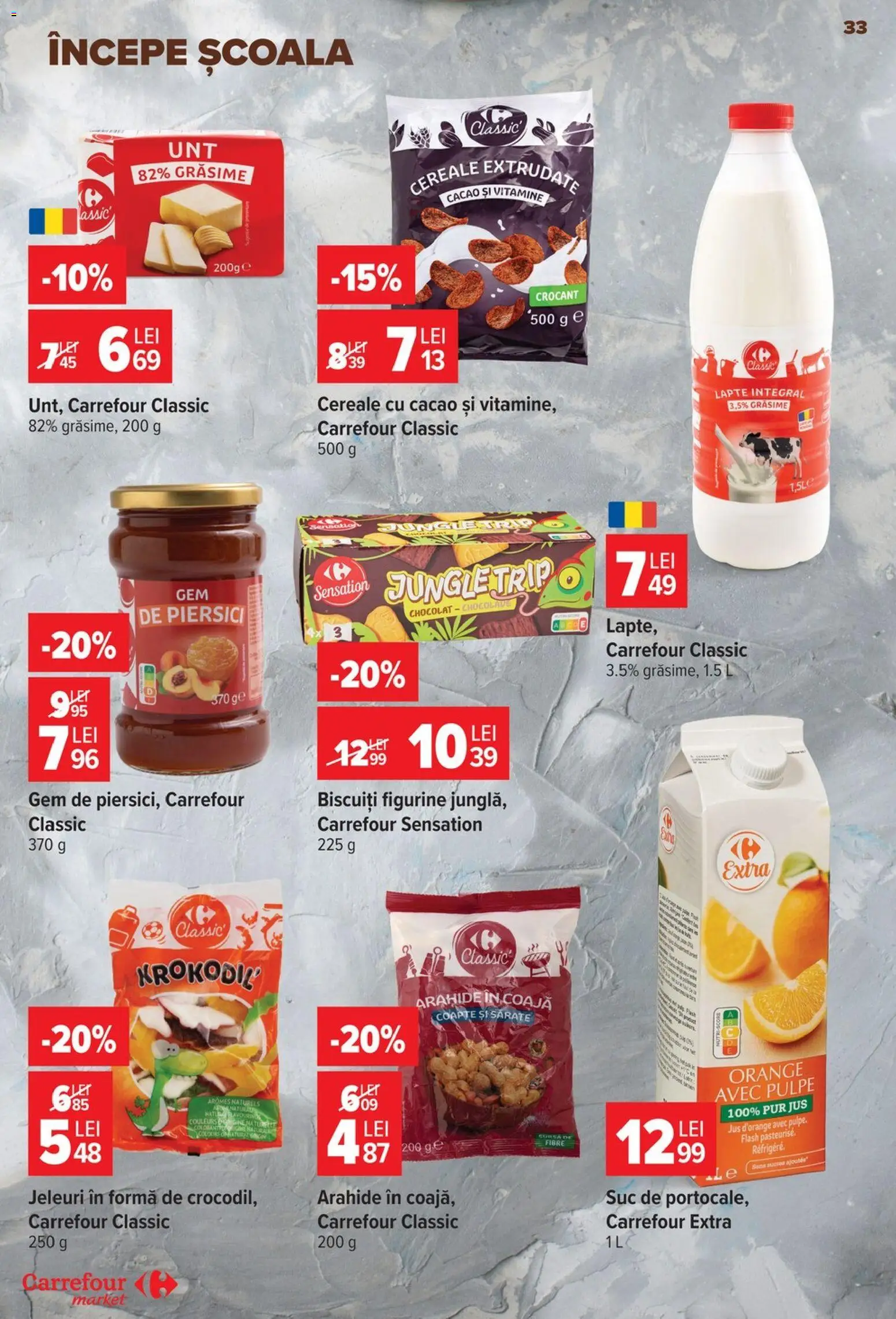 Catalog Carrefour 26 August - 7 Septembrie 2026 | Pagina 33 | Produse: Carrefour Classic, Arahide, Lapte, Jeleuri