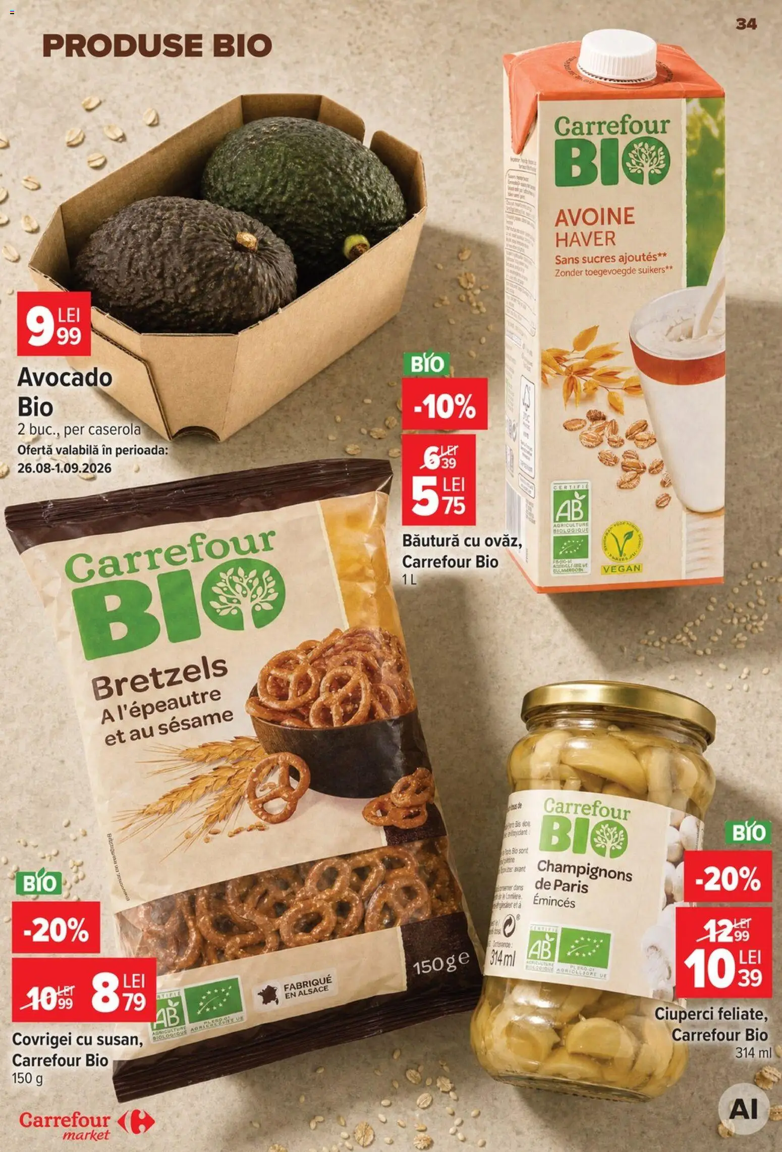 Catalog Carrefour 26 August - 7 Septembrie 2026 | Pagina 34 | Produse: Bio, Caserola, Covrigei, Avocado