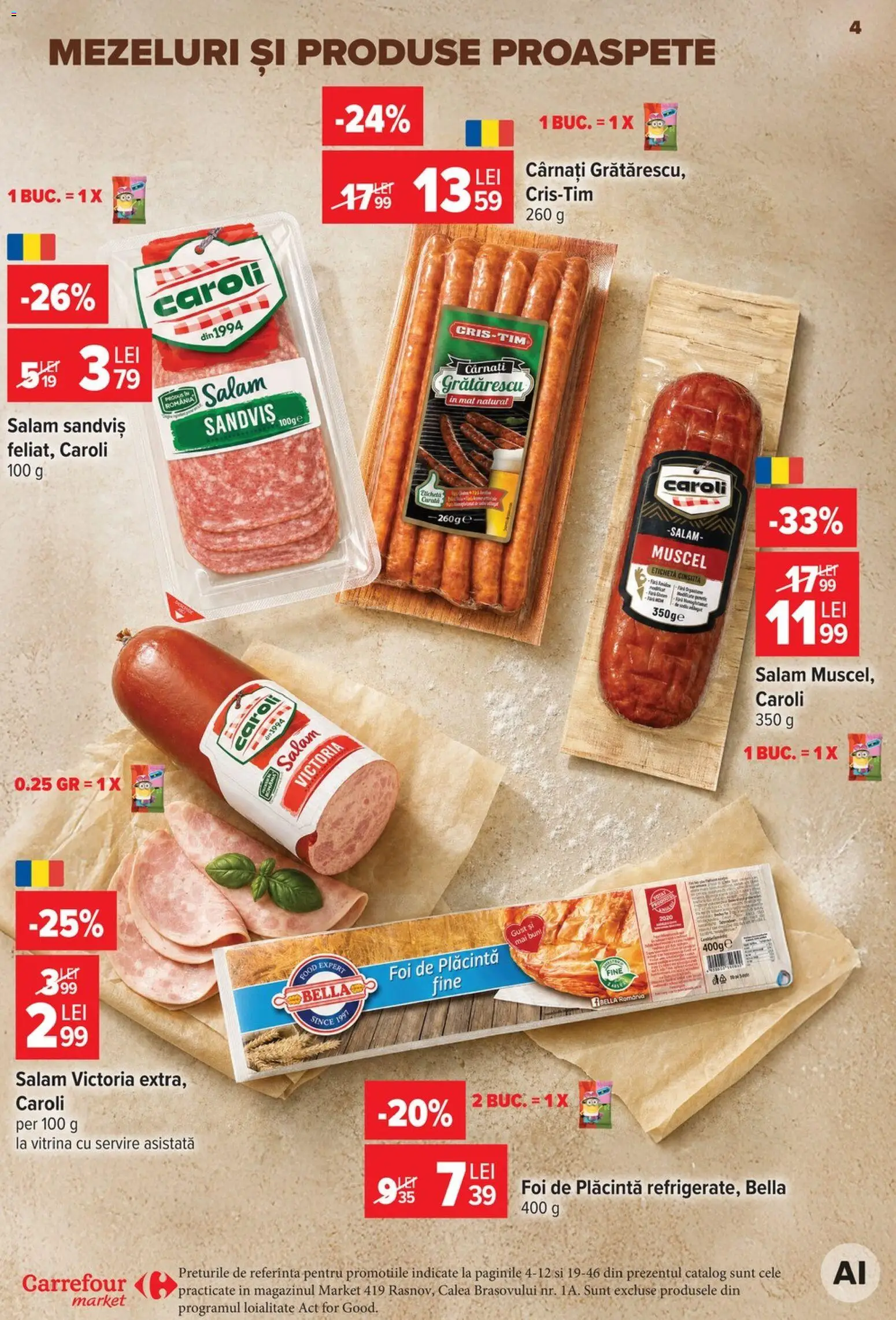 Catalog Carrefour 26 August - 7 Septembrie 2026 | Pagina 4 | Produse: Sandviș, Vitrină, Plăcintă, Cârnați