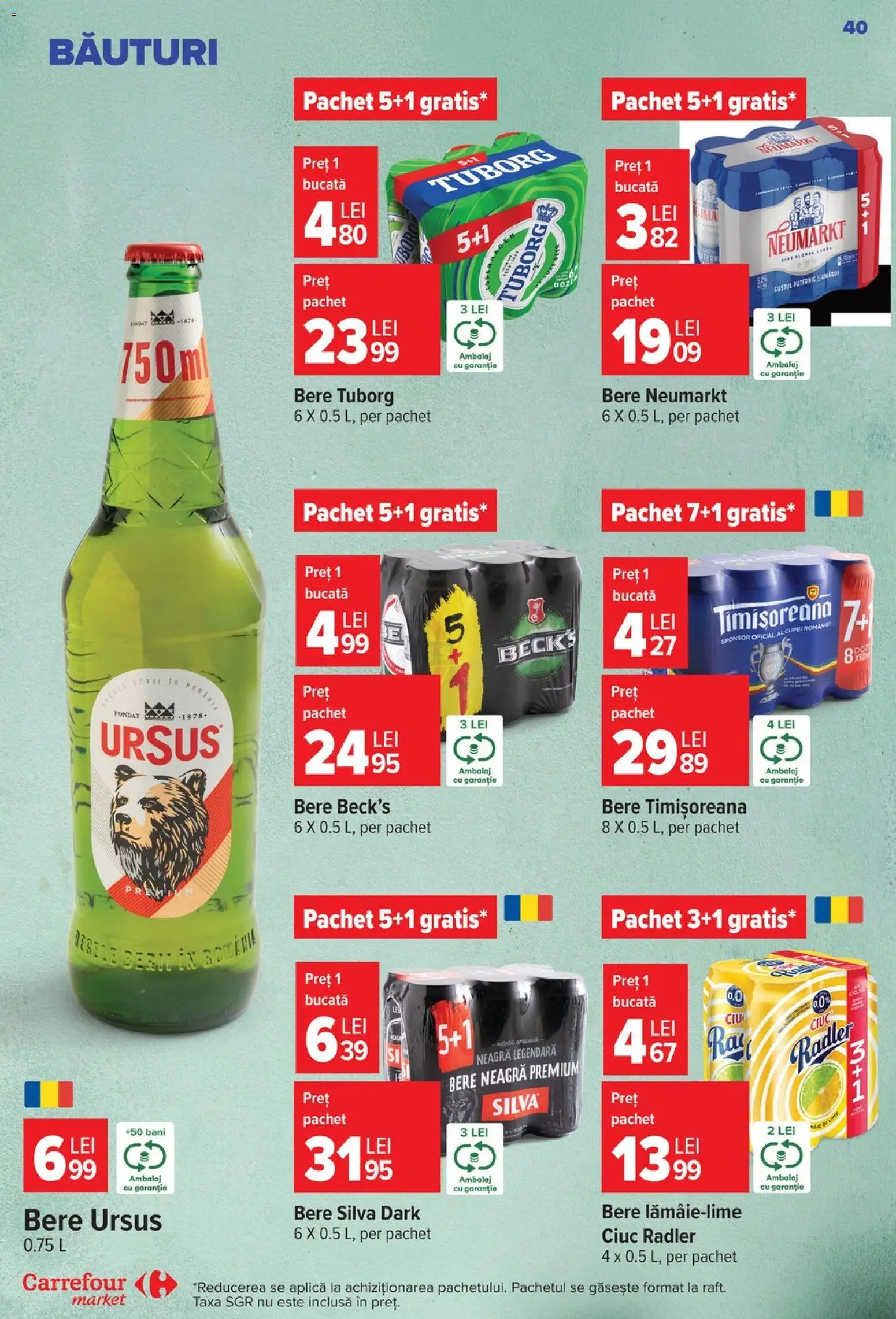 Catalog Carrefour 26 August - 7 Septembrie 2026 | Pagina 40 | Produse: Premium, Ursus, Aplică, Bere
