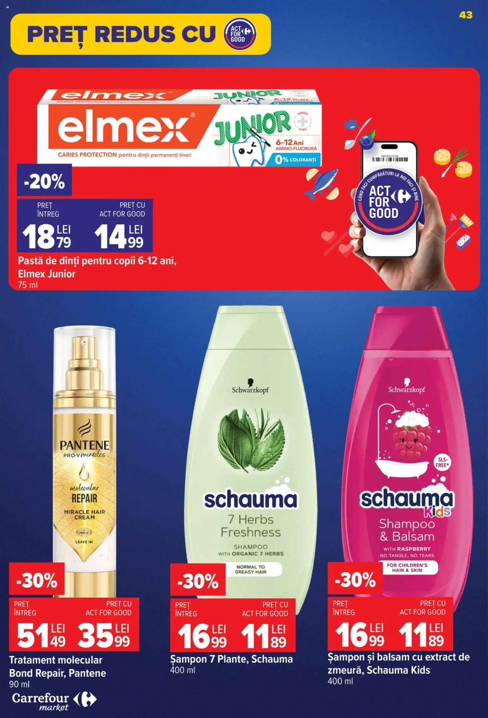 Catalog Carrefour 26 August - 7 Septembrie 2026 | Pagina 43 | Produse: Șampon, Balsam, Pastă de dinți