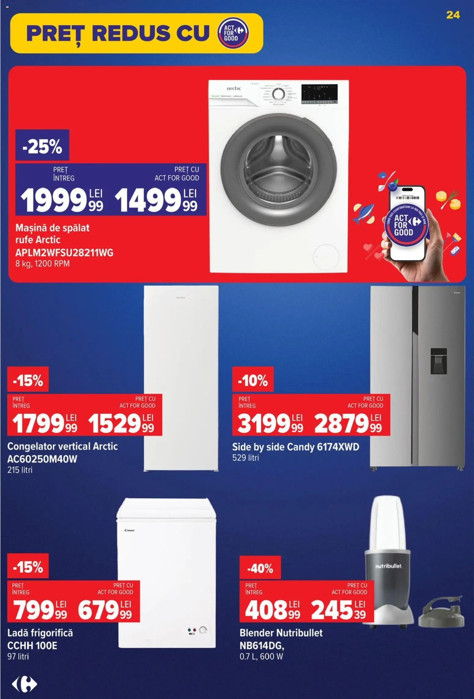 Catalog Carrefour 26 August - 7 Septembrie 2026 | Pagina 25 | Produse: Blender, Congelator, Mașină De Spălat, Ladă frigorifică
