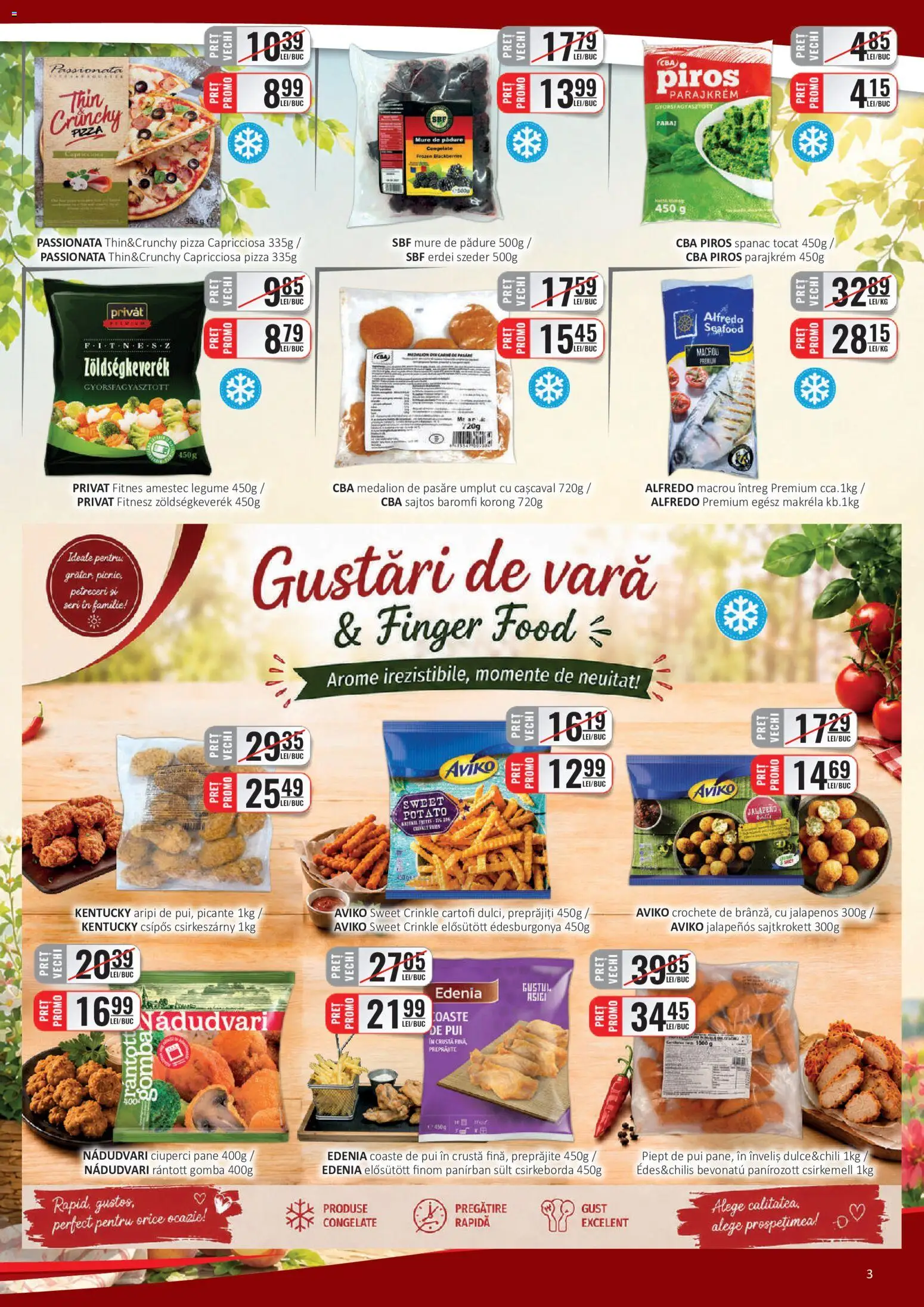 Catalog CBA 16 - 30 August 2026 | Pagina 3 | Produse: Cașcaval, Spanac, Pizza, Legume