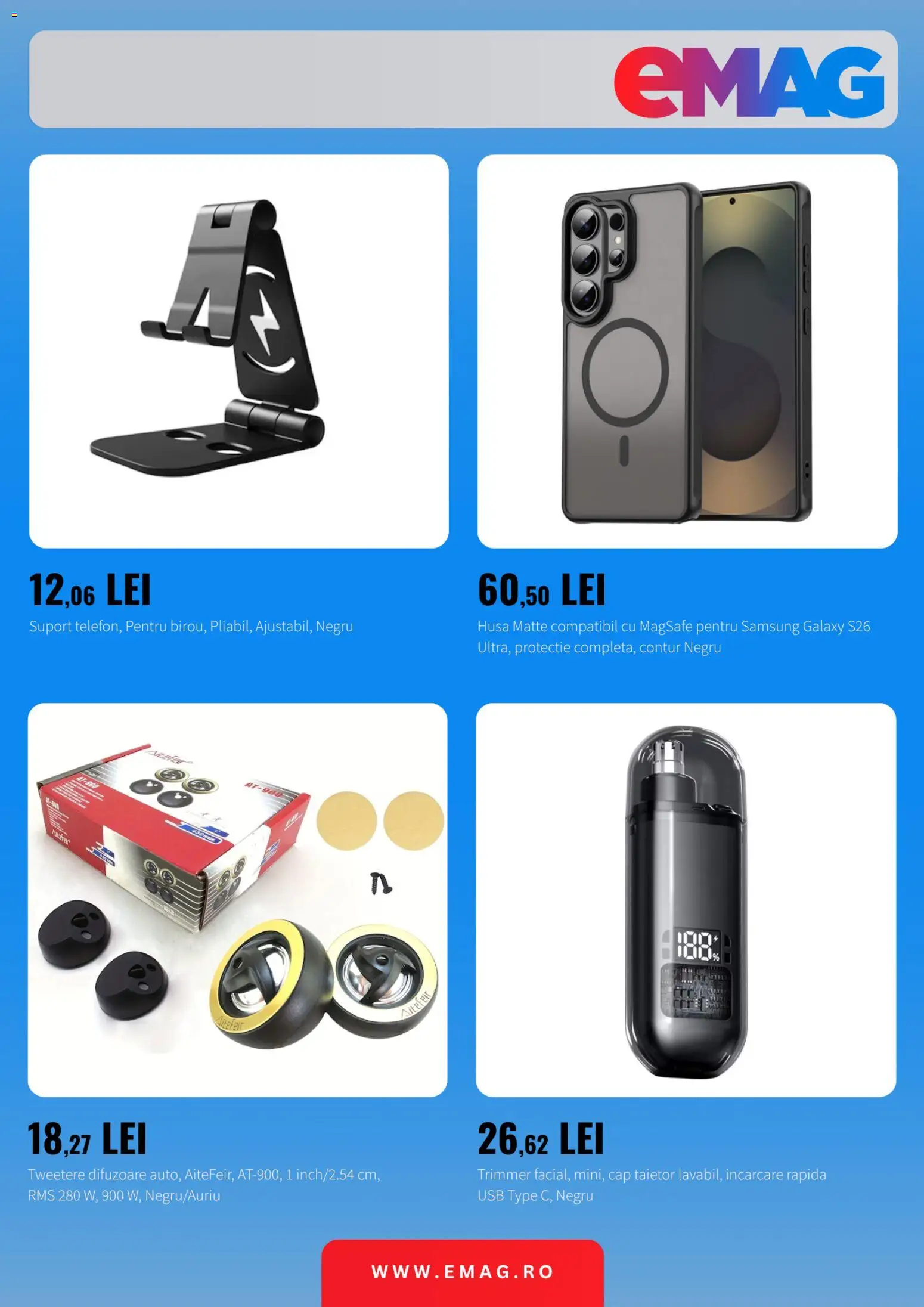 Catalog eMag 18 - 23 August 2026 | Pagina 3 | Produse: Trimmer, Usb, Suport