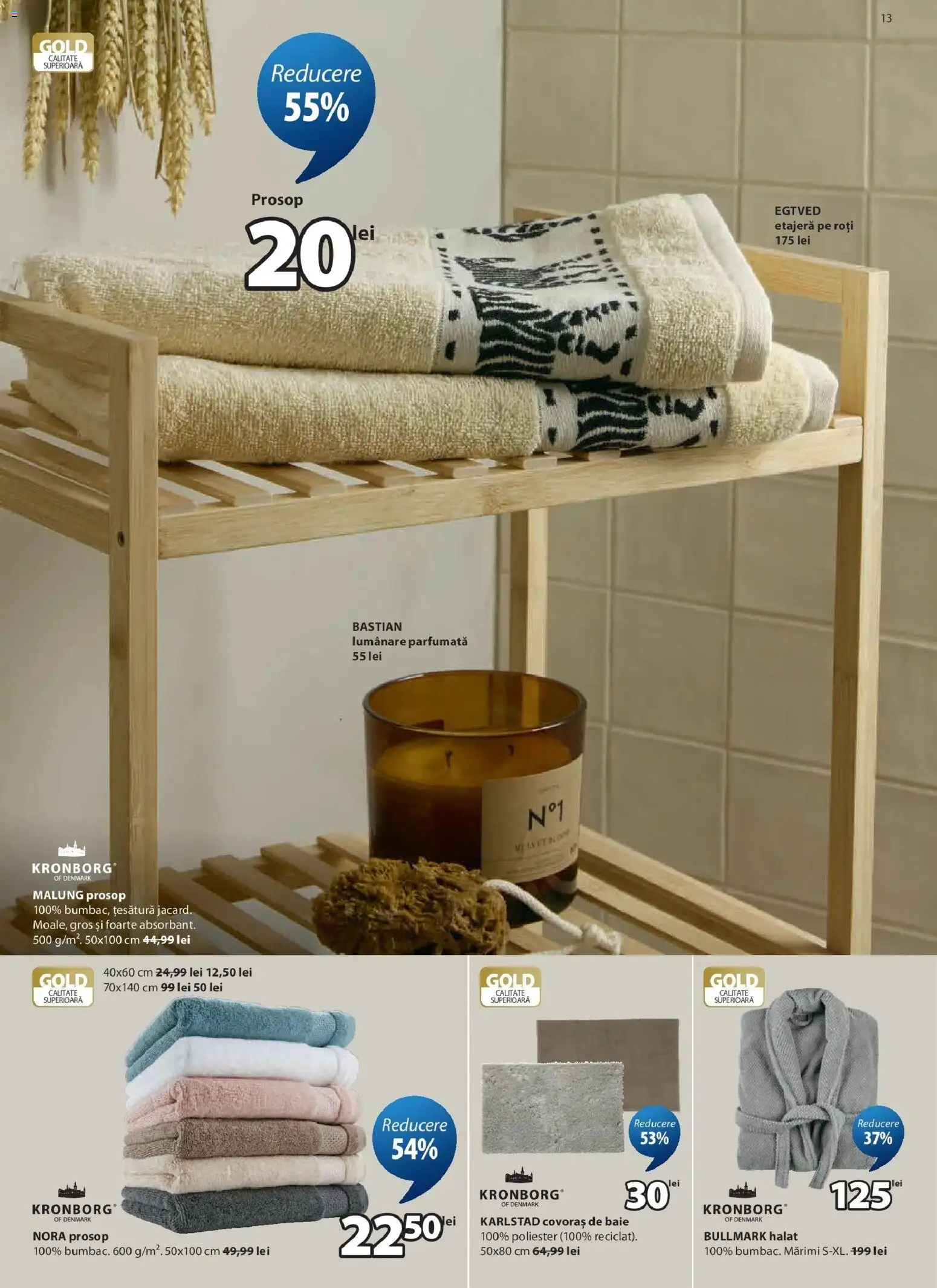 Catalog JYSK 4 - 23 August 2026 | Pagina 13 | Produse: Etajeră, Lumânare, Covoraș de baie, Lumanare parfumata