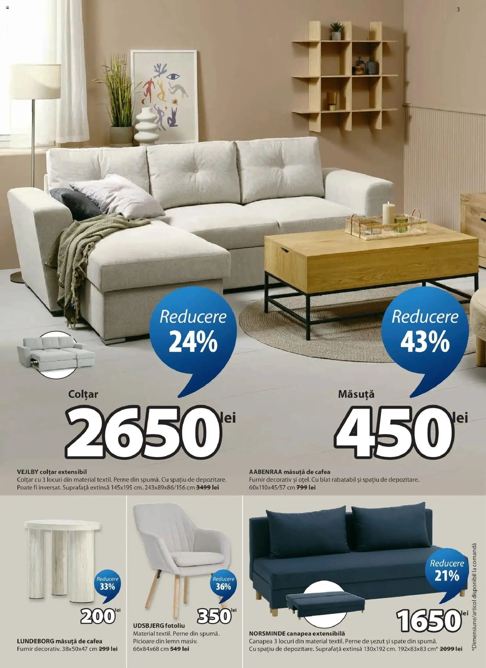 Catalog JYSK 4 - 23 August 2026 | Pagina 3 | Produse: Perne, Fotoliu, Canapea, Colțar