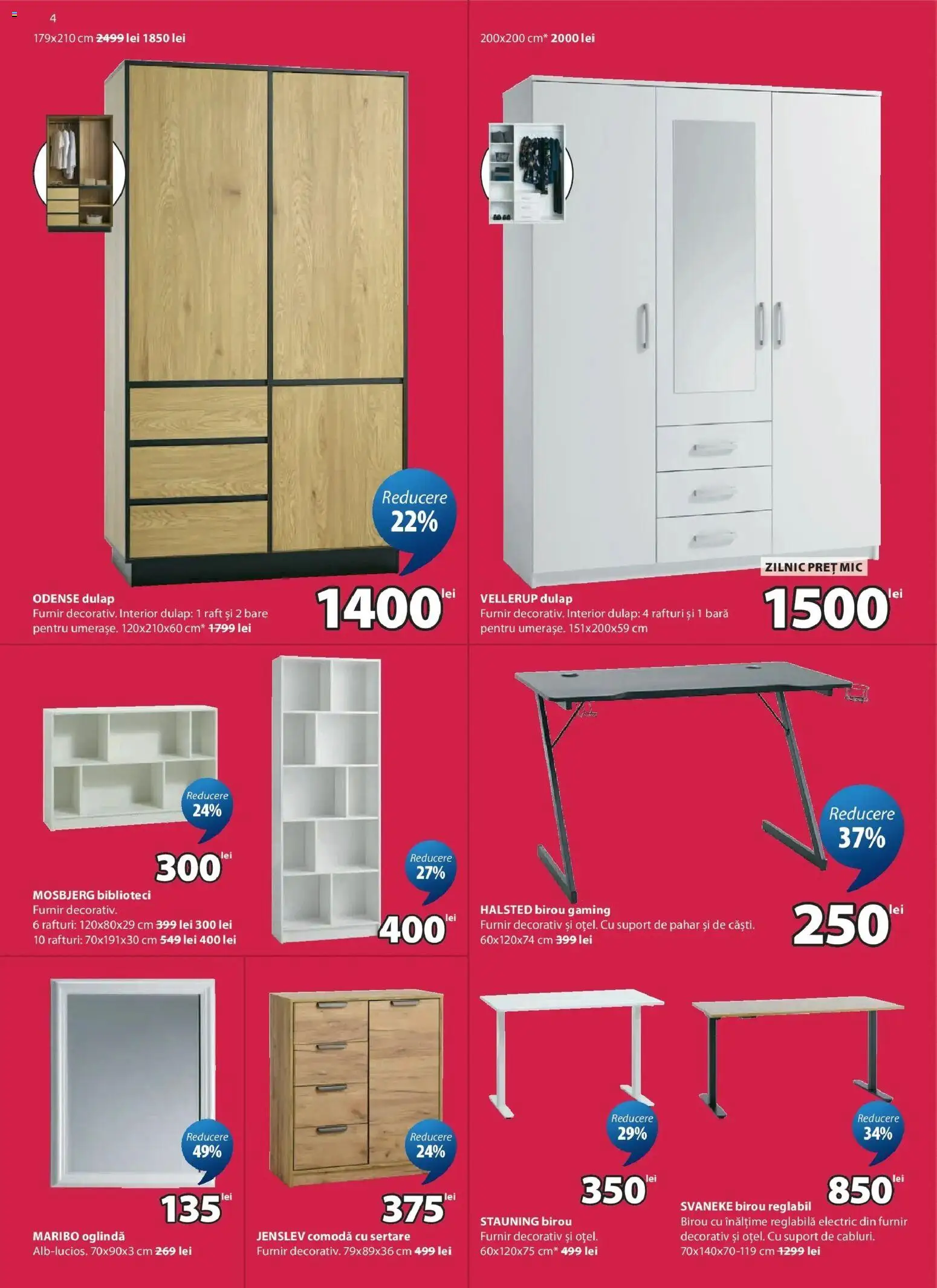 Catalog JYSK 4 - 23 August 2026 | Pagina 4 | Produse: Birou, Raft, Oglindă, Suport