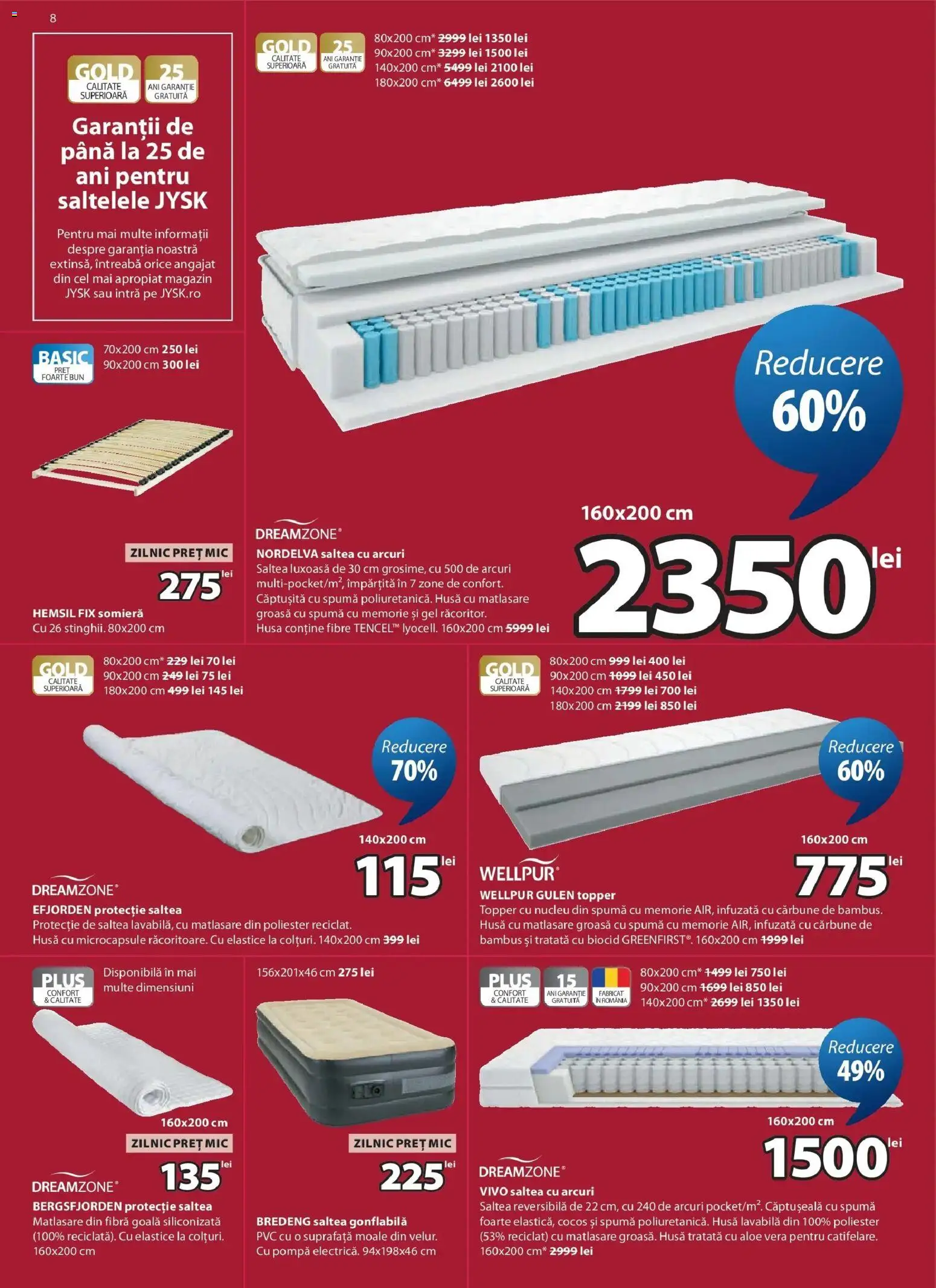Catalog JYSK 4 - 23 August 2026 | Pagina 8 | Produse: Memorie, Aloe vera, Topper, Saltea gonflabilă