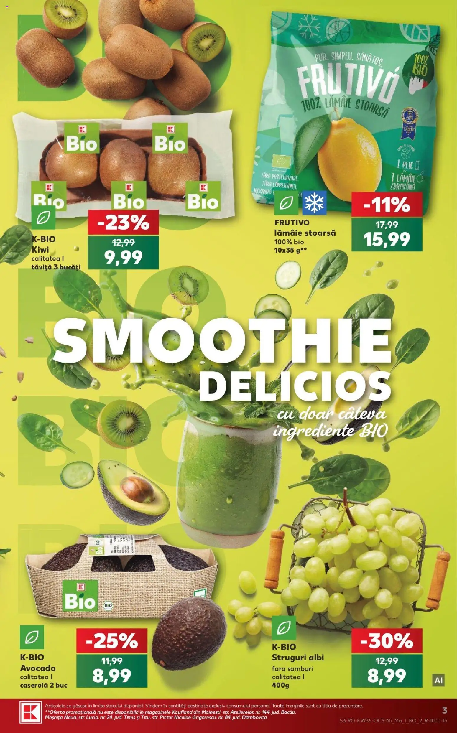 Catalog Kaufland 26 - 31 August 2026 | Pagina 3 | Produse: Bio, Struguri, Avocado, Lămâie