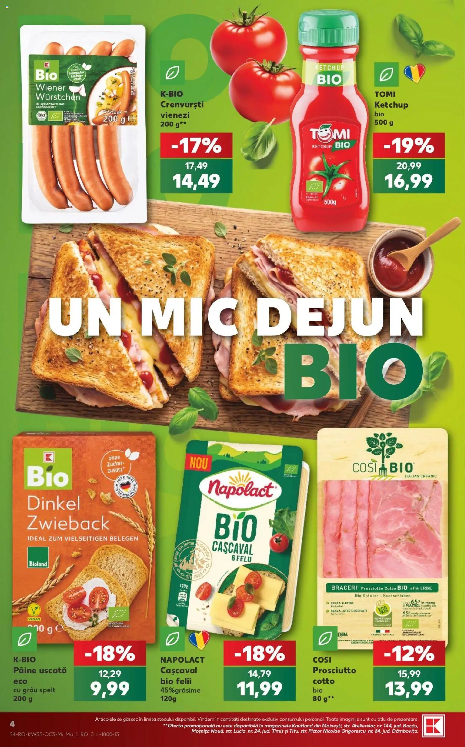 Catalog Kaufland 26 - 31 August 2026 | Pagina 4 | Produse: Bio, Cașcaval, Crenvurști, Ketchup