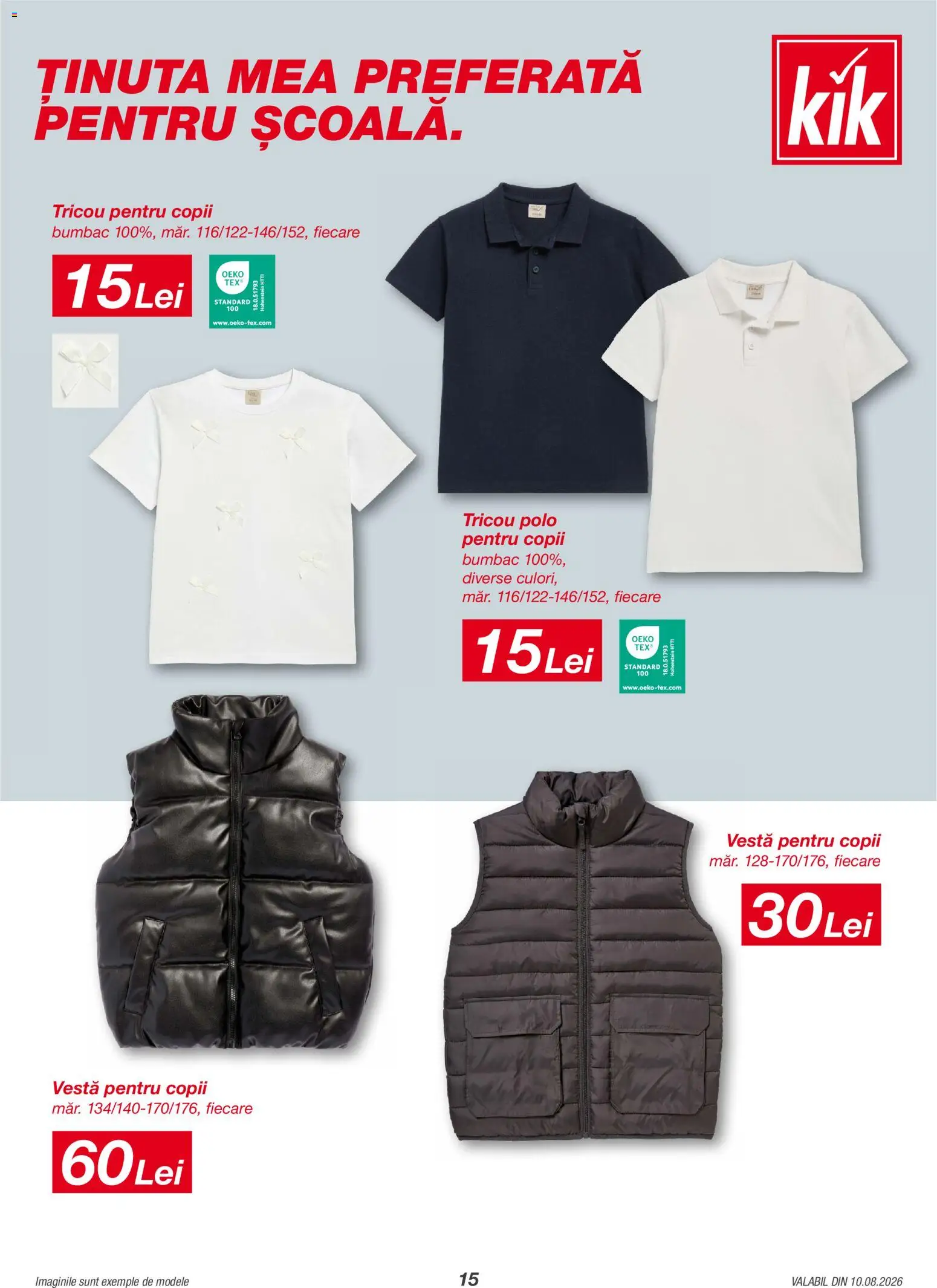 Catalog Kik 10 August - 5 Septembrie 2026 | Pagina 15 | Produse: Tricou, Vestă