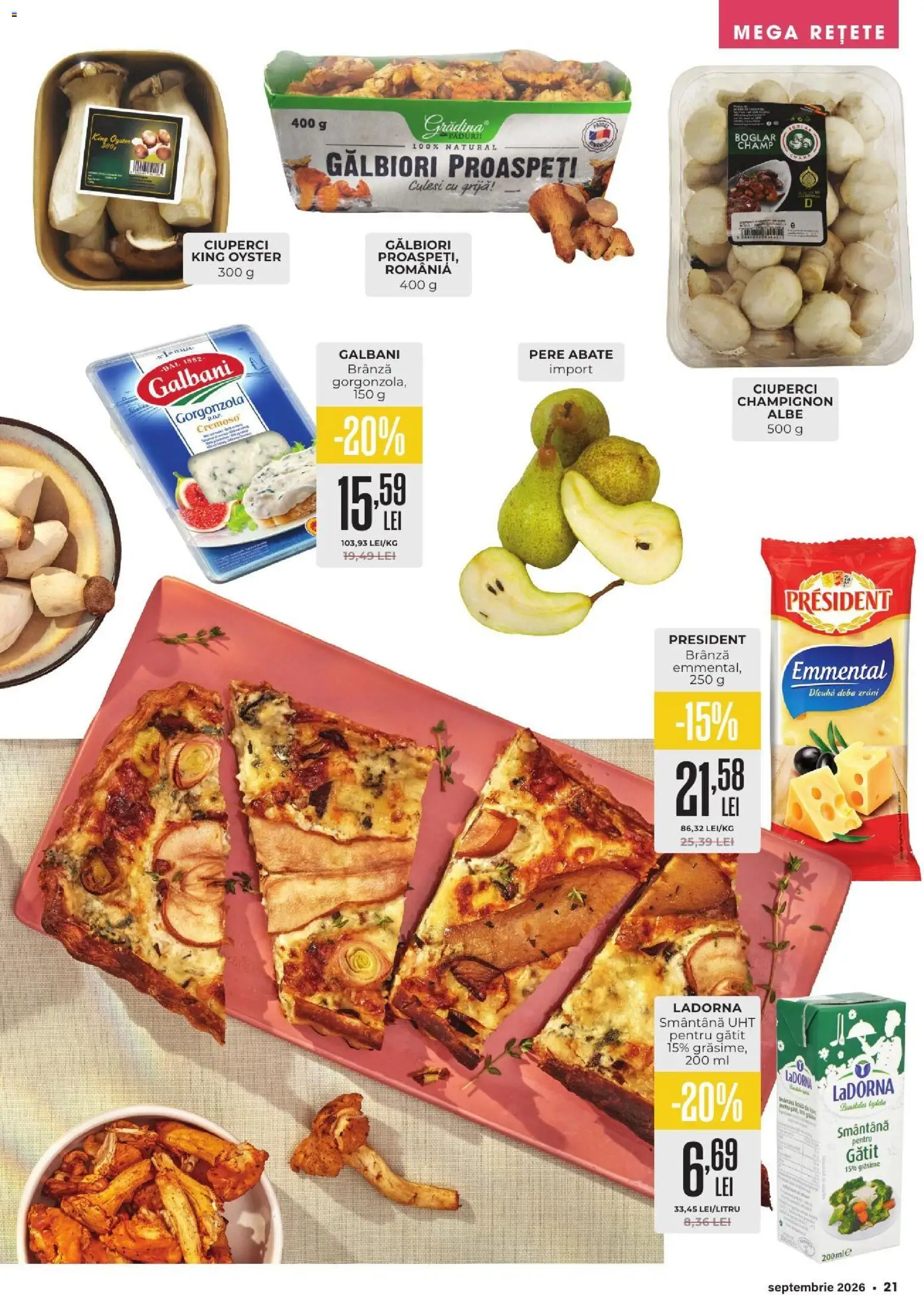 Catalog Mega Image 27 August - 28 Septembrie 2026 | Pagina 21 | Produse: Brânză, Gorgonzola, Smântână, Pere