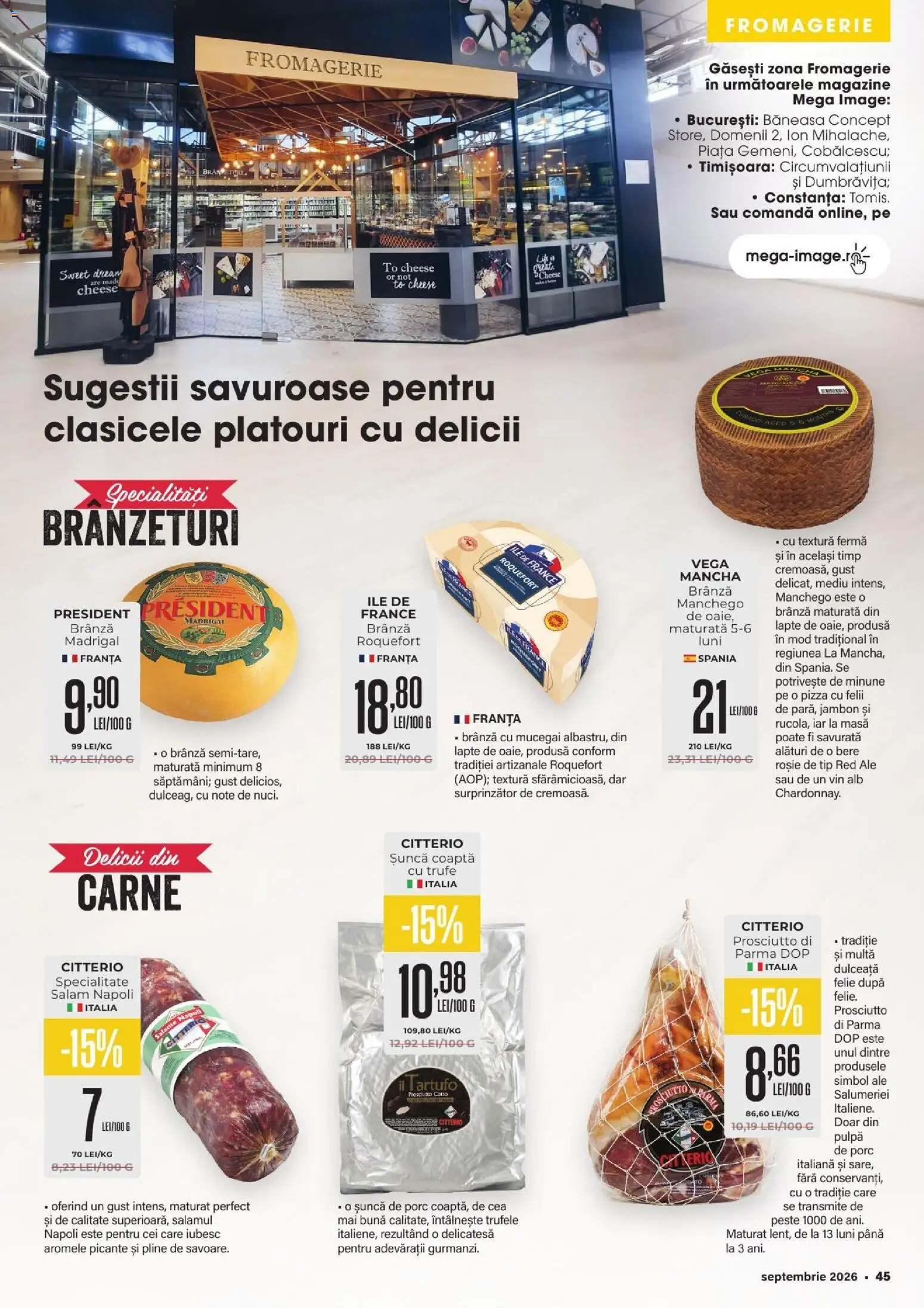 Catalog Mega Image 27 August - 28 Septembrie 2026 | Pagina 45 | Produse: Vin alb, Masă, Brânză, Șuncă