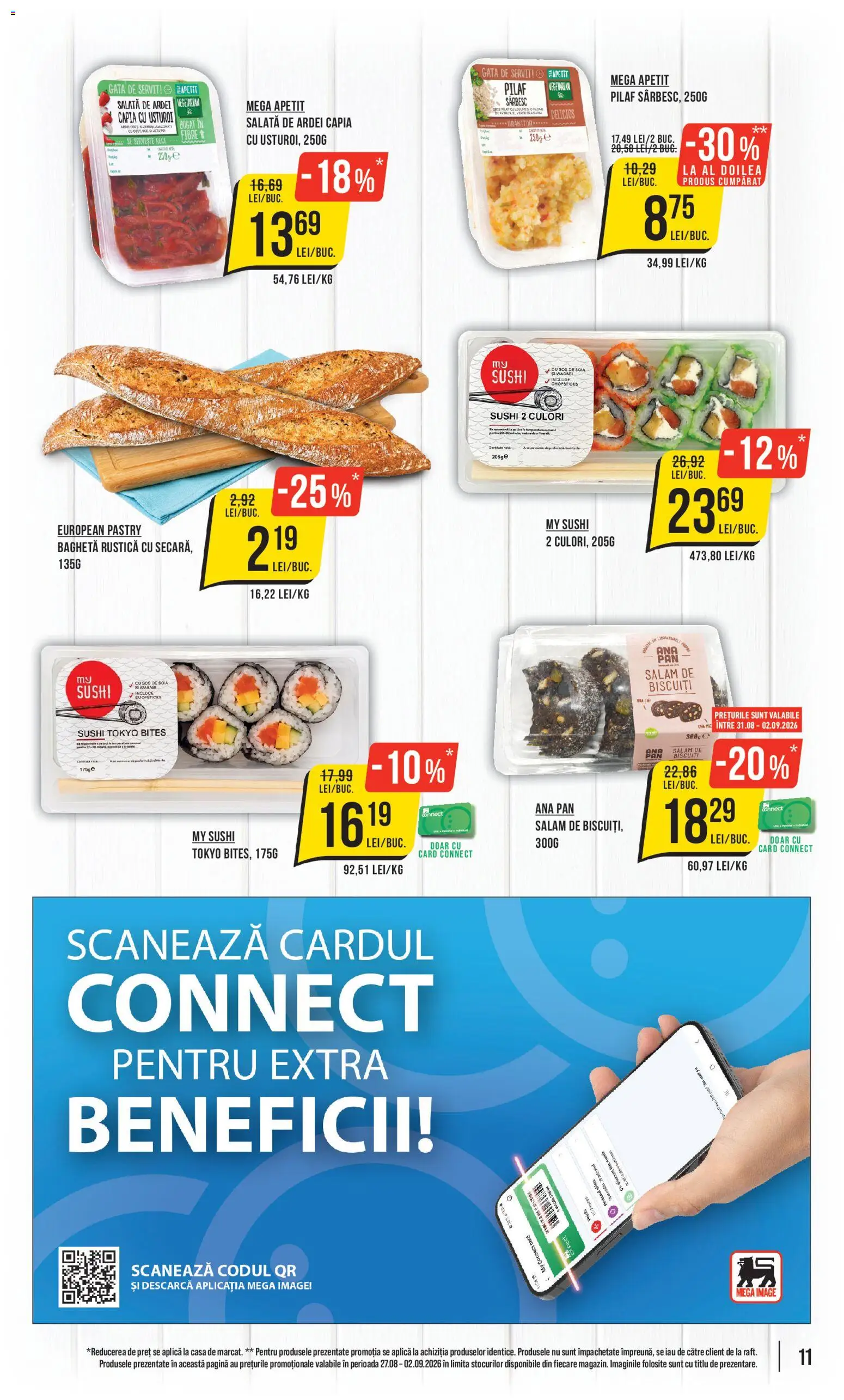 Catalog Mega Image 27 August - 1 Septembrie 2026 | Pagina 11 | Produse: Aplică, Salam, Biscuiți, Sos