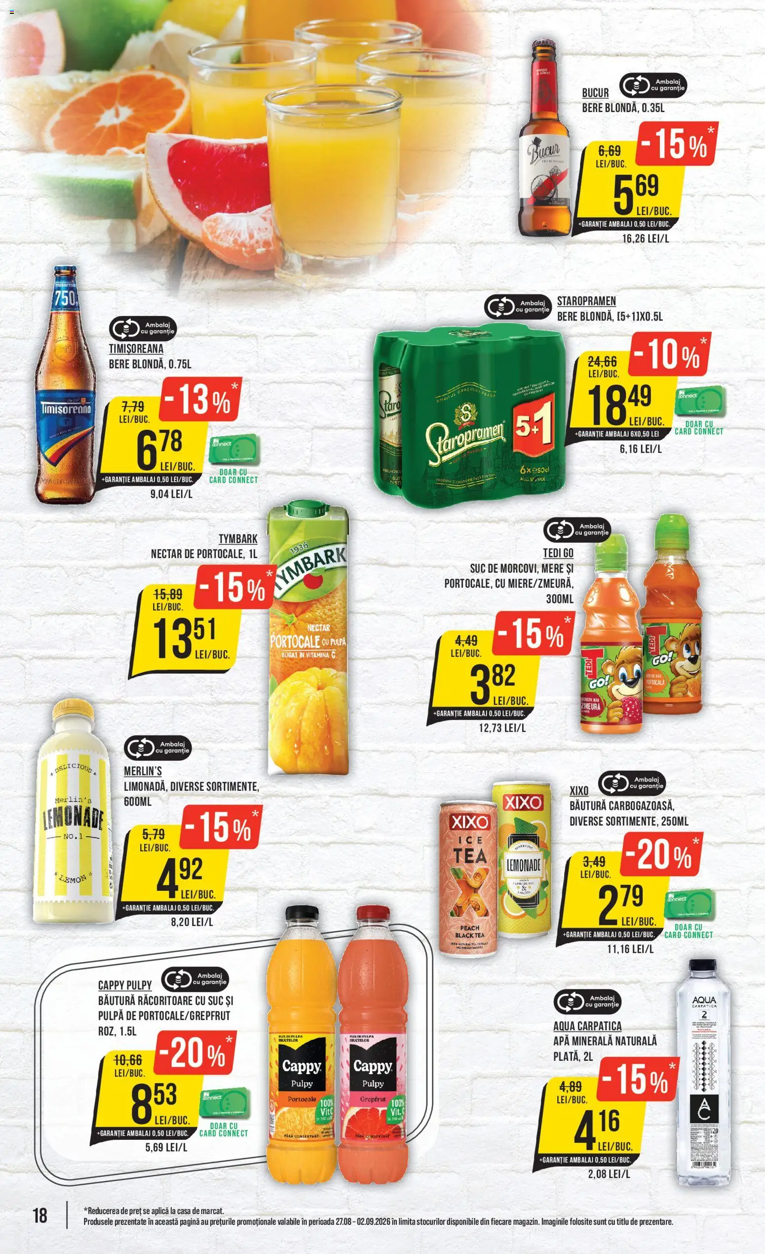 Catalog Mega Image 27 August - 1 Septembrie 2026 | Pagina 18 | Produse: Aplică, Aqua Carpatica, Bere, Grepfrut