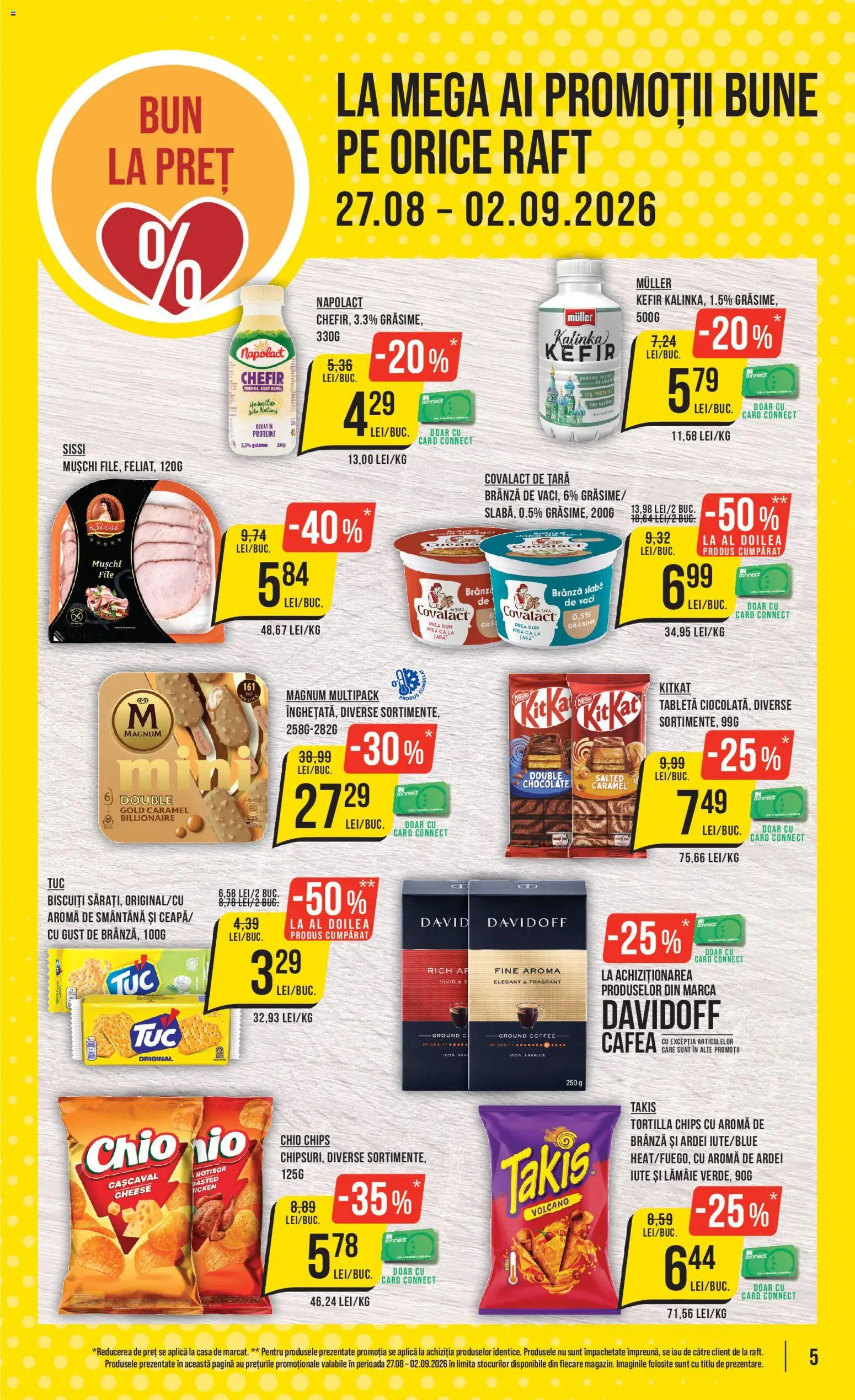 Catalog Mega Image 27 August - 1 Septembrie 2026 | Pagina 5 | Produse: Tabletă, Covalact de tara, Brânză, Biscuiți