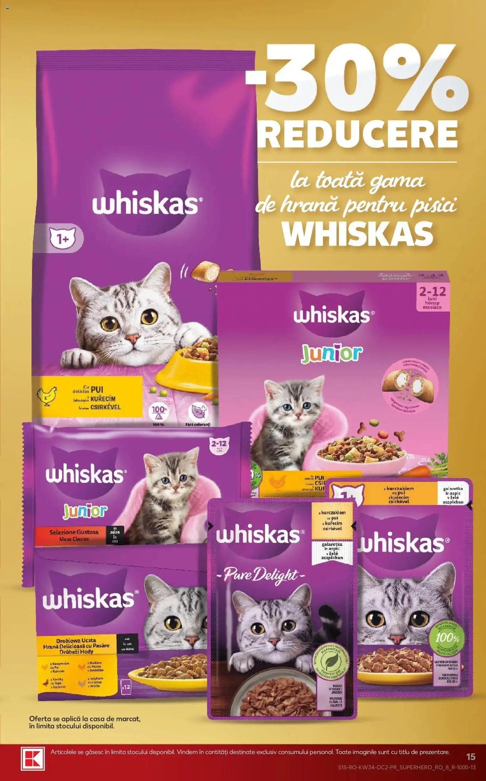Catalog Kaufland 19 - 24 August 2026 | Pagina 15 | Produse: Whiskas, Aplică, Hrană pentru pisici, Pui