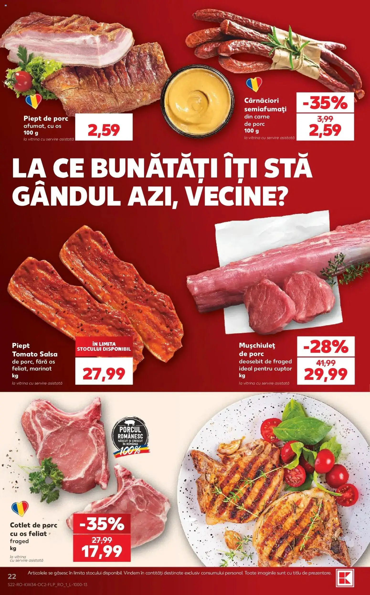 Catalog Kaufland 19 - 24 August 2026 | Pagina 22 | Produse: Cuptor, Cotlet, Vitrină, Piept de Porc