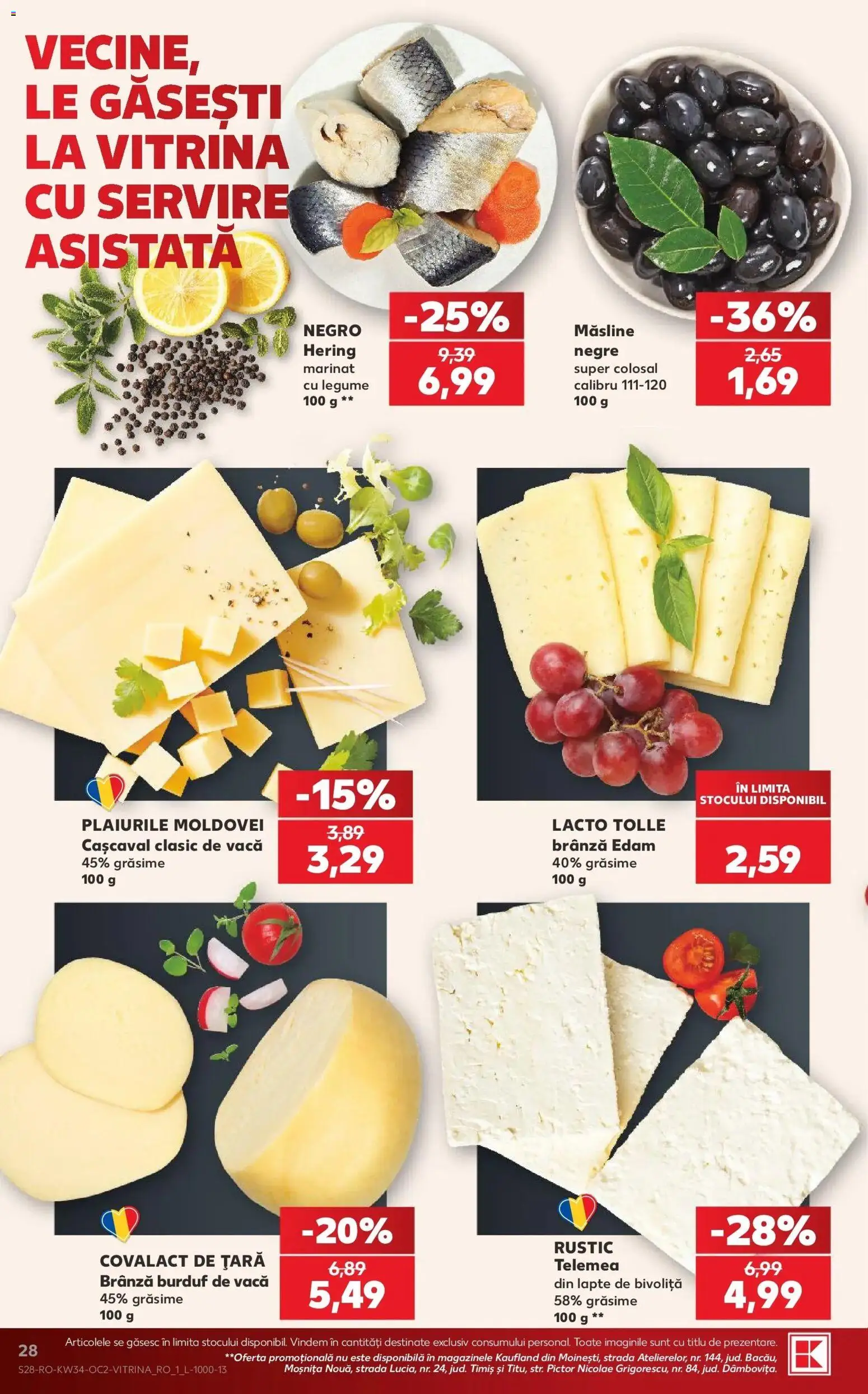Catalog Kaufland 19 - 24 August 2026 | Pagina 28 | Produse: Vitrină, Cașcaval, Măsline, Lapte