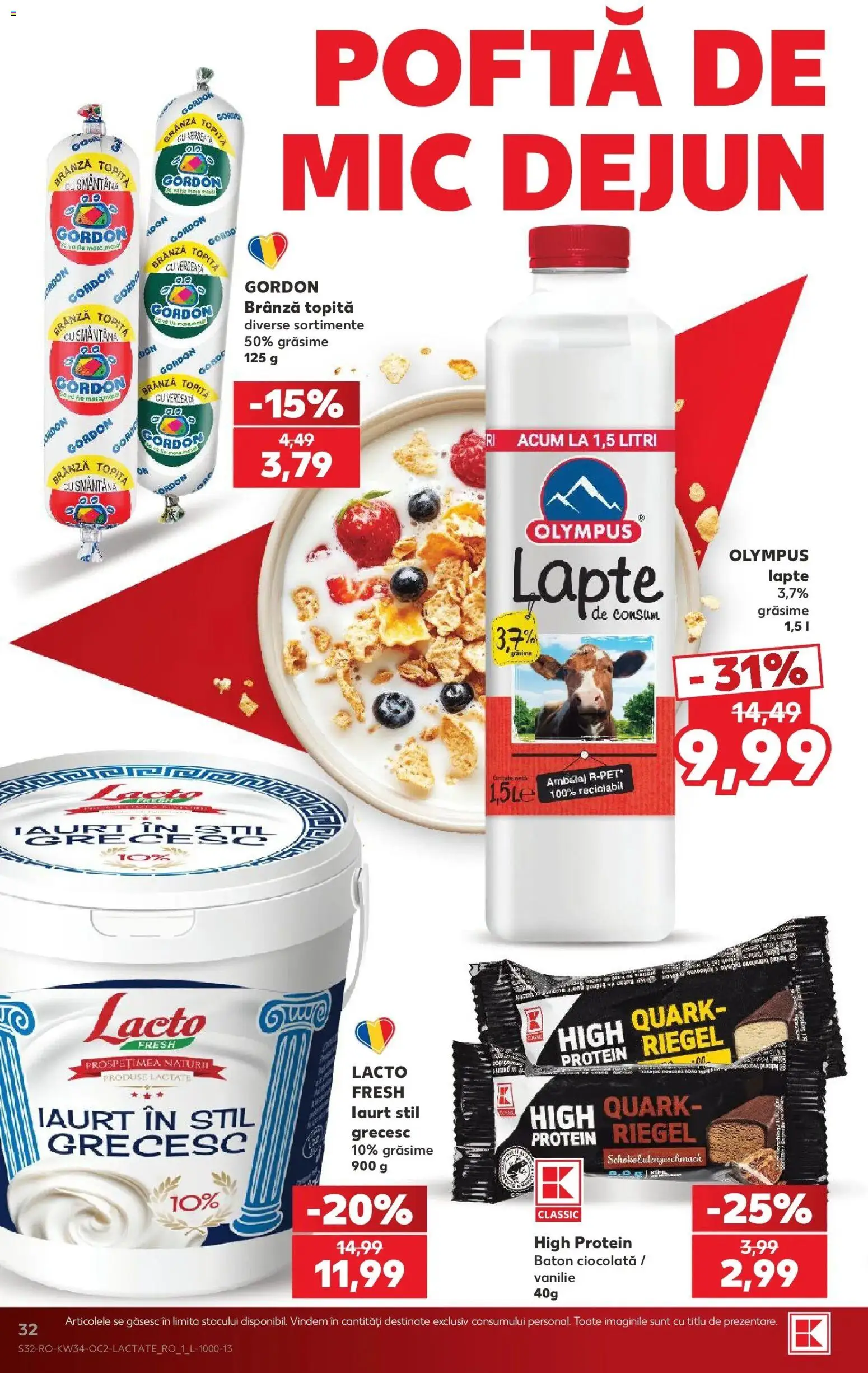 Catalog Kaufland 19 - 24 August 2026 | Pagina 32 | Produse: Lapte, Ciocolată, Smântână, Verdeață