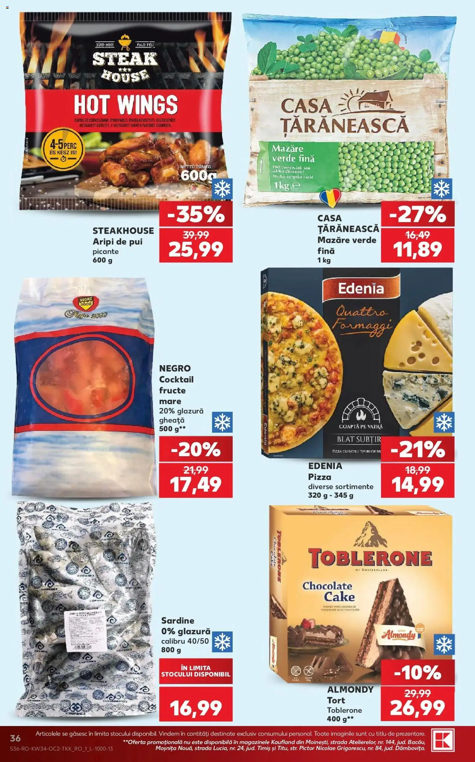 Catalog Kaufland 19 - 24 August 2026 | Pagina 36 | Produse: Mazăre, Pui, Fructe, Sardine
