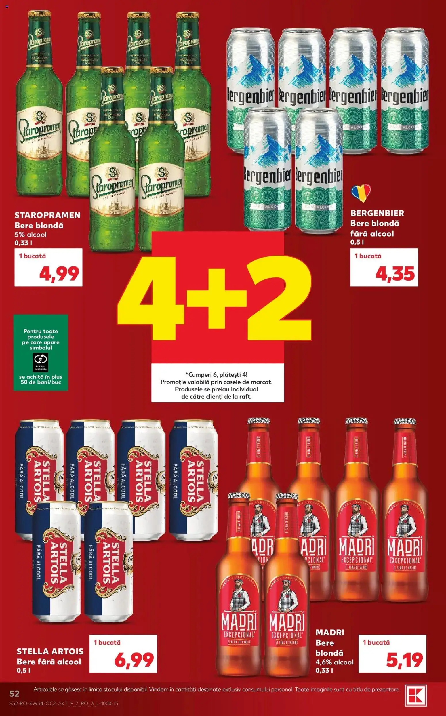 Catalog Kaufland 19 - 24 August 2026 | Pagina 52 | Produse: Staropramen, Bergenbier, Paste, Plus