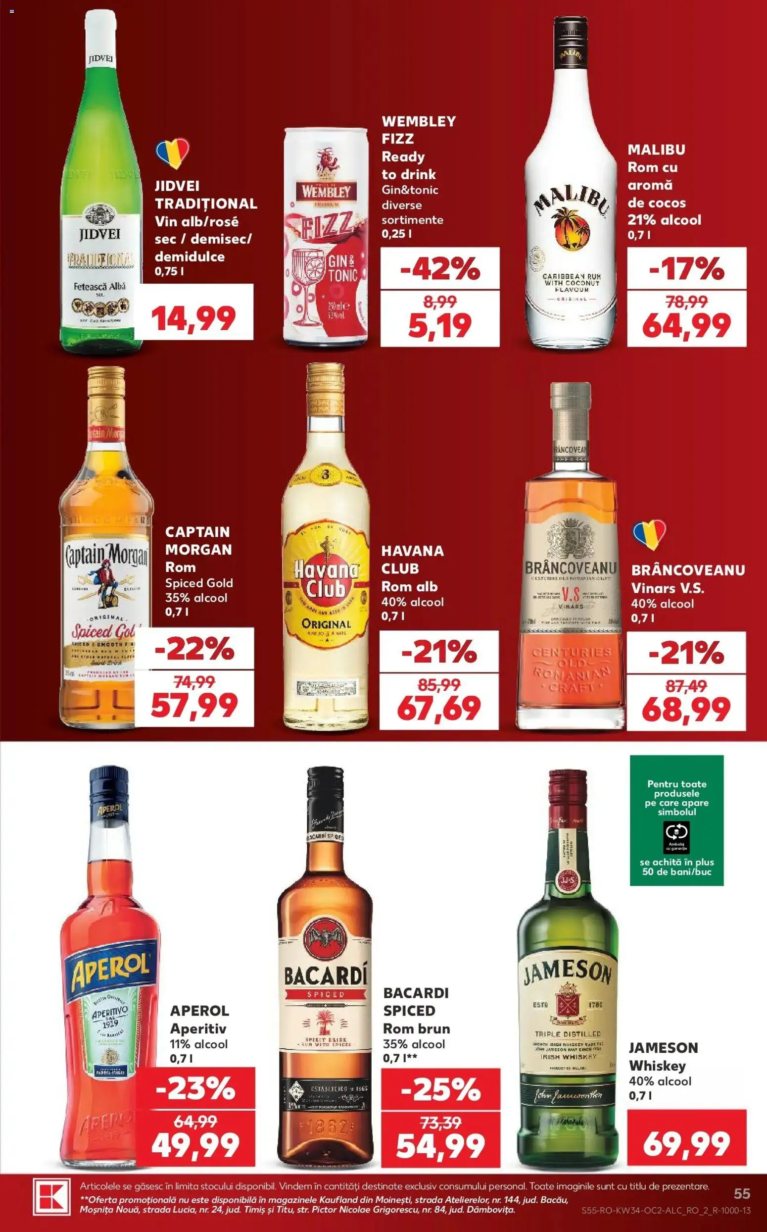 Catalog Kaufland 19 - 24 August 2026 | Pagina 55 | Produse: Malibu, Vin, Aperol, Plus