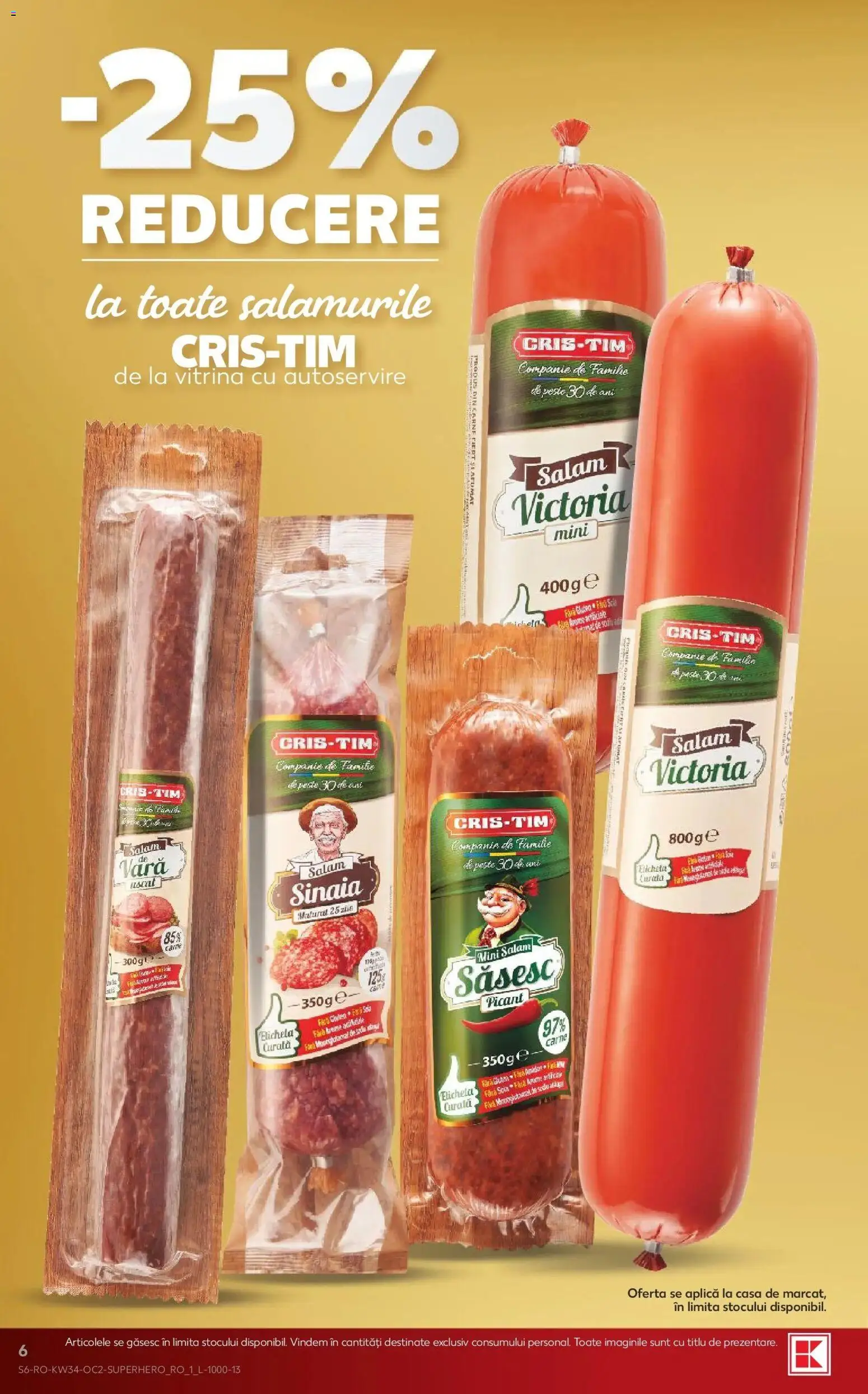 Catalog Kaufland 19 - 24 August 2026 | Pagina 6 | Produse: Aplică, Vitrină, Salam, Pește
