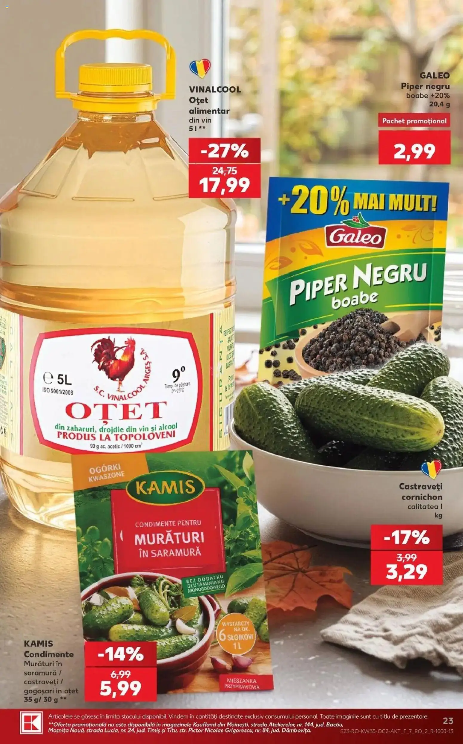 Catalog Kaufland 26 - 31 August 2026 | Pagina 23 | Produse: Oțet, Vin, Castraveți, Condimente