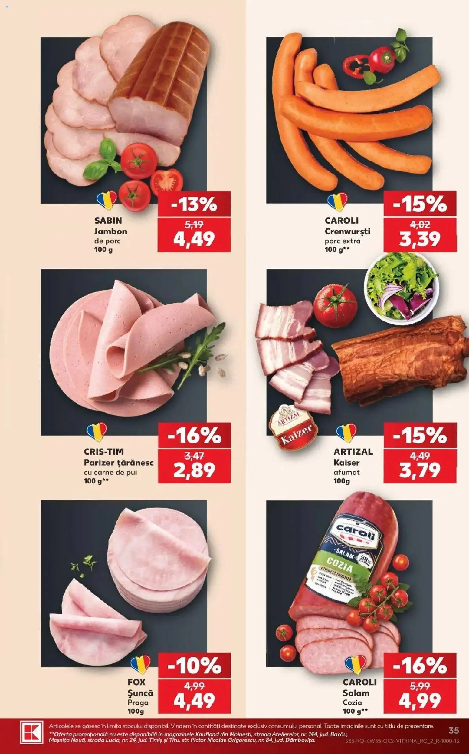 Catalog Kaufland 26 - 31 August 2026 | Pagina 35 | Produse: Sabin, Salam, Carne De Pui, Parizer