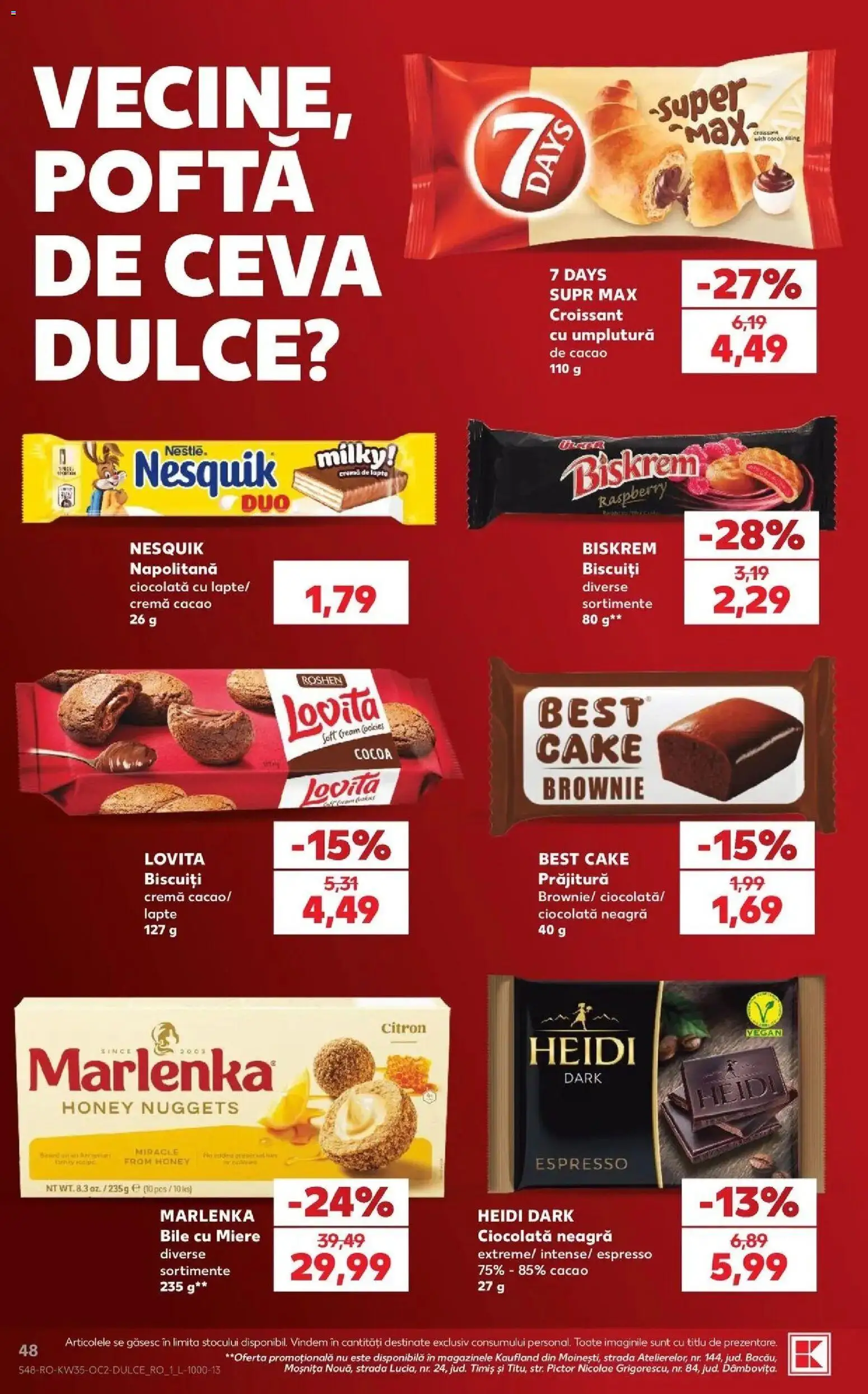 Catalog Kaufland 26 - 31 August 2026 | Pagina 48 | Produse: Croissant, Miere, Prăjitură, Lapte