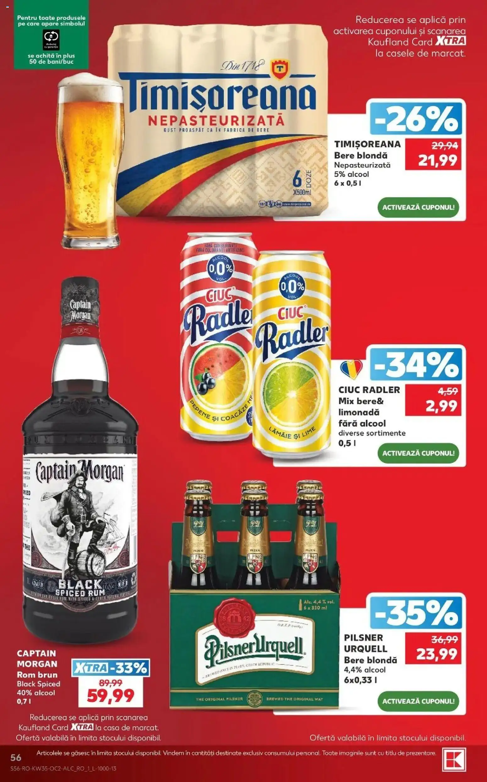 Catalog Kaufland 26 - 31 August 2026 | Pagina 56 | Produse: Lime, Limonada, Aplică, Bere