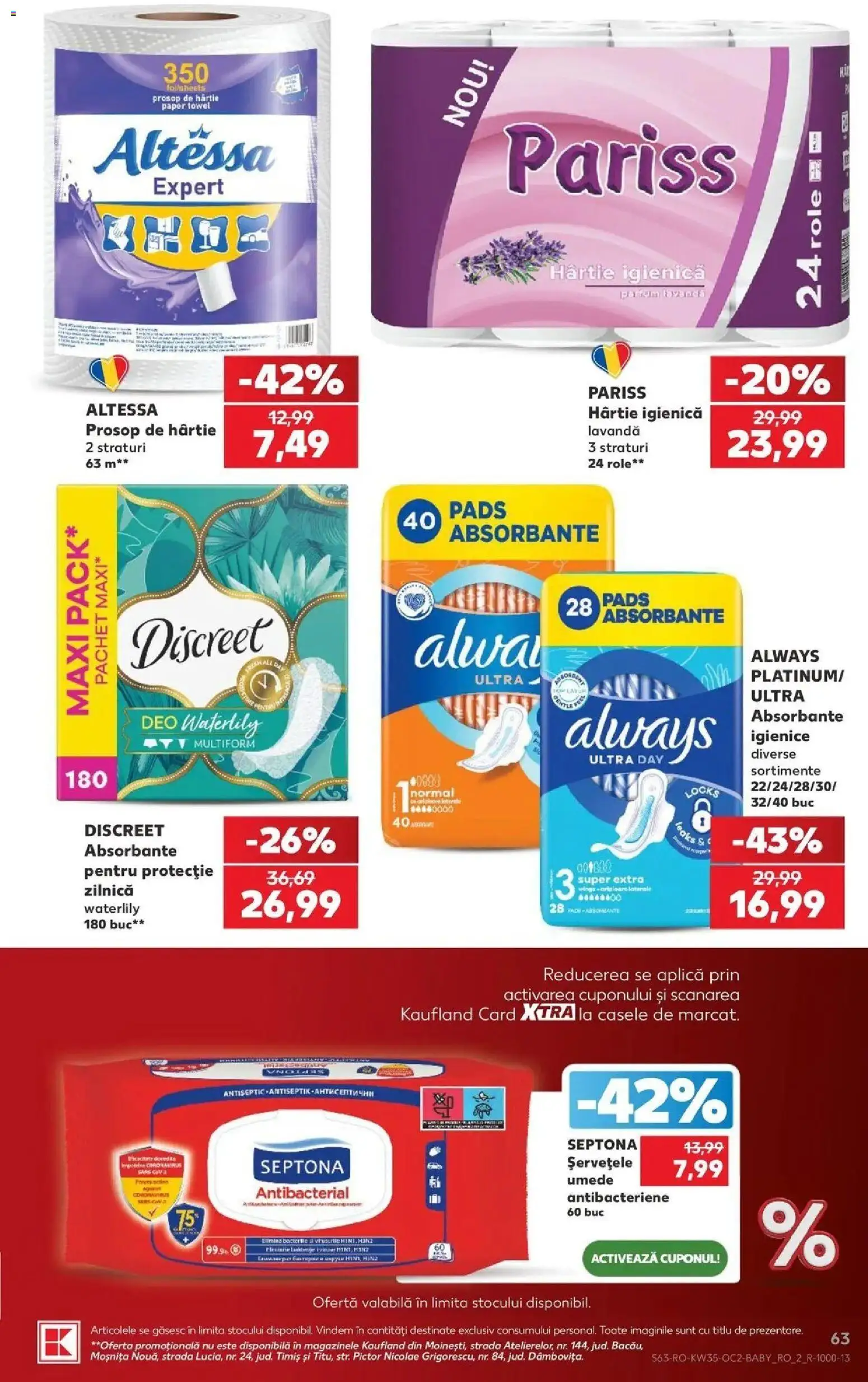 Catalog Kaufland 26 - 31 August 2026 | Pagina 63 | Produse: Aplică, Role, Absorbante, Sare