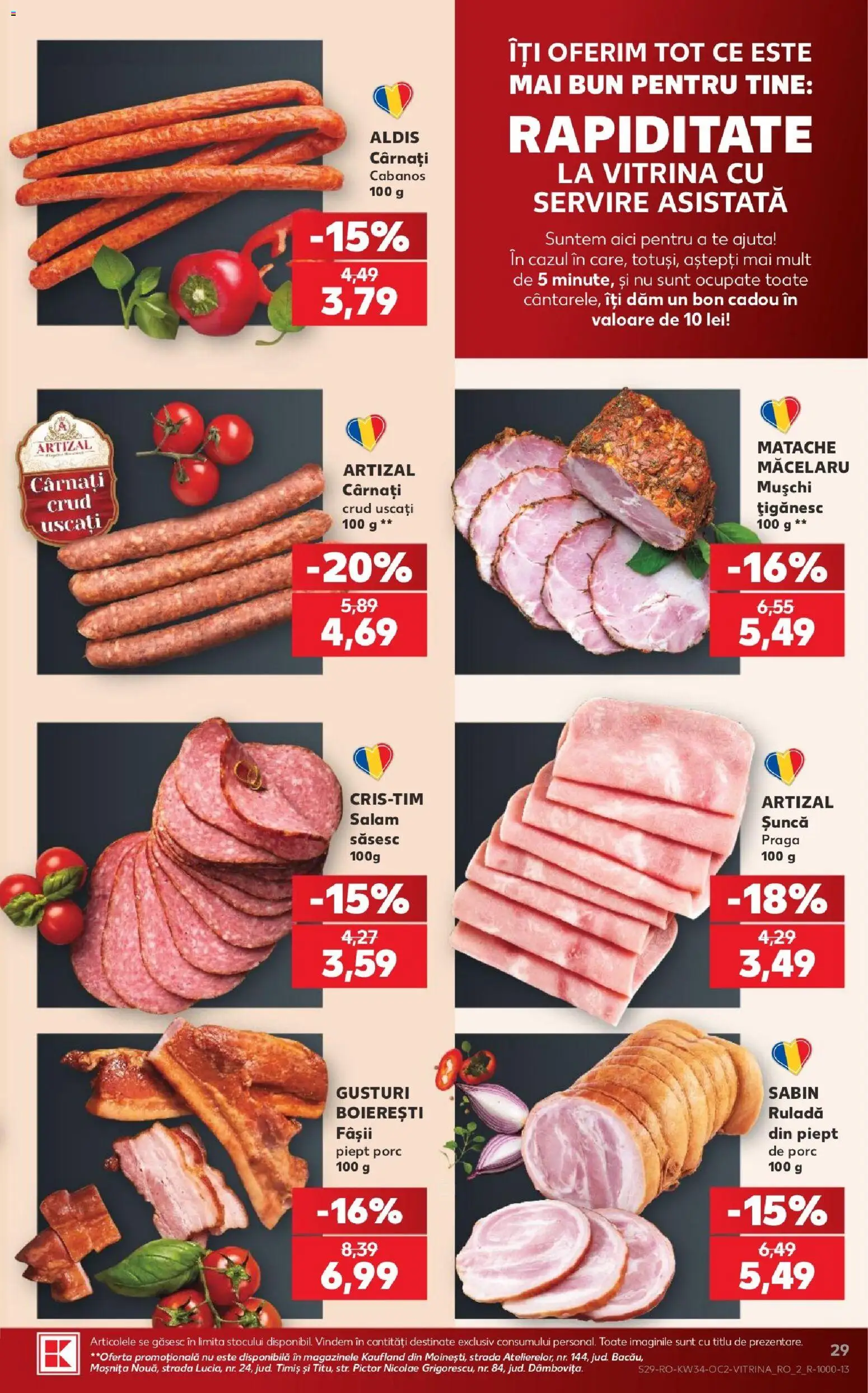 Catalog Kaufland 19 - 24 August 2026 | Pagina 29 | Produse: Mușchi, Ruladă, Șuncă, Cârnați