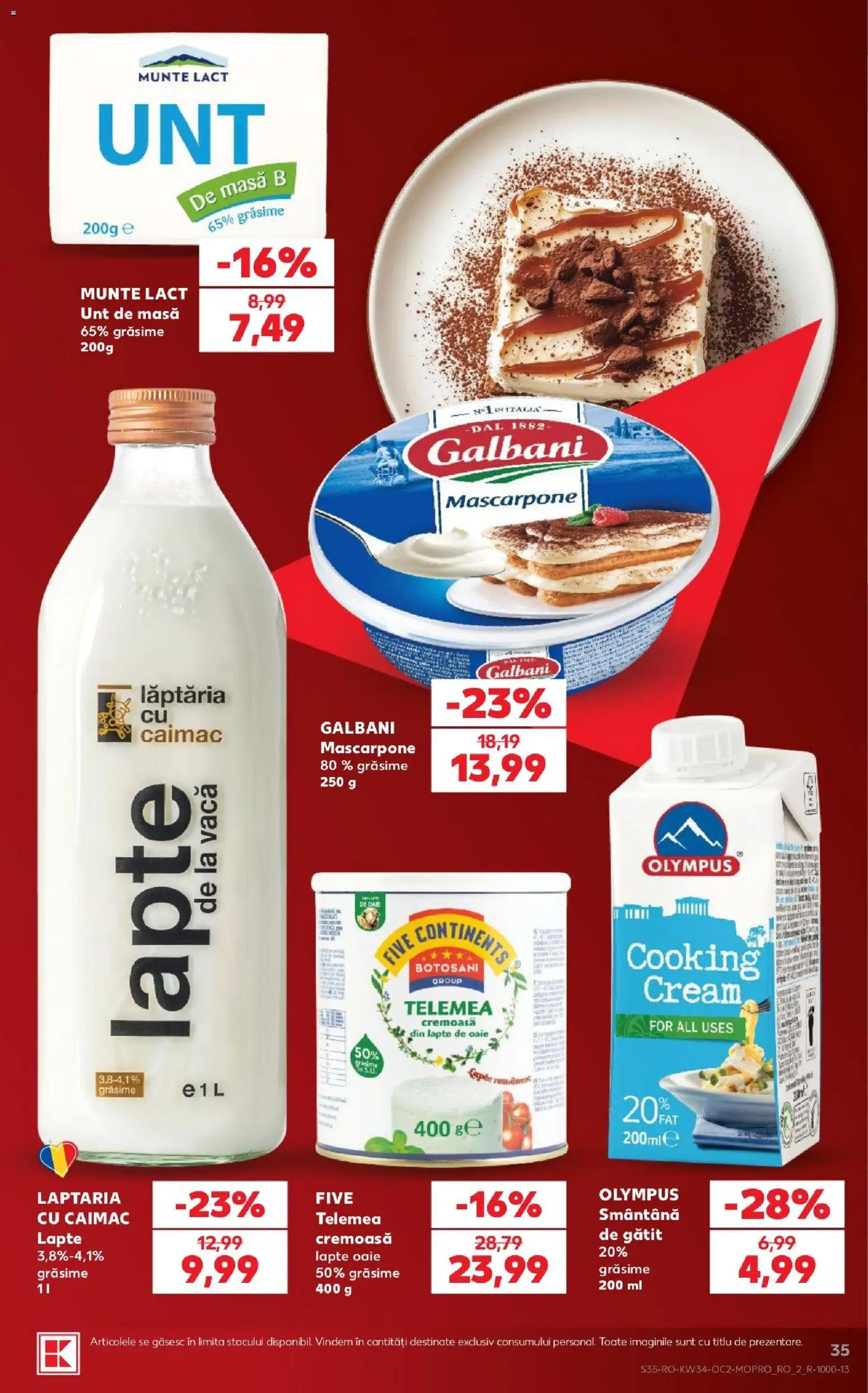 Catalog Kaufland 19 - 24 August 2026 | Pagina 35 | Produse: Masă, Lapte, Mascarpone, Smântână
