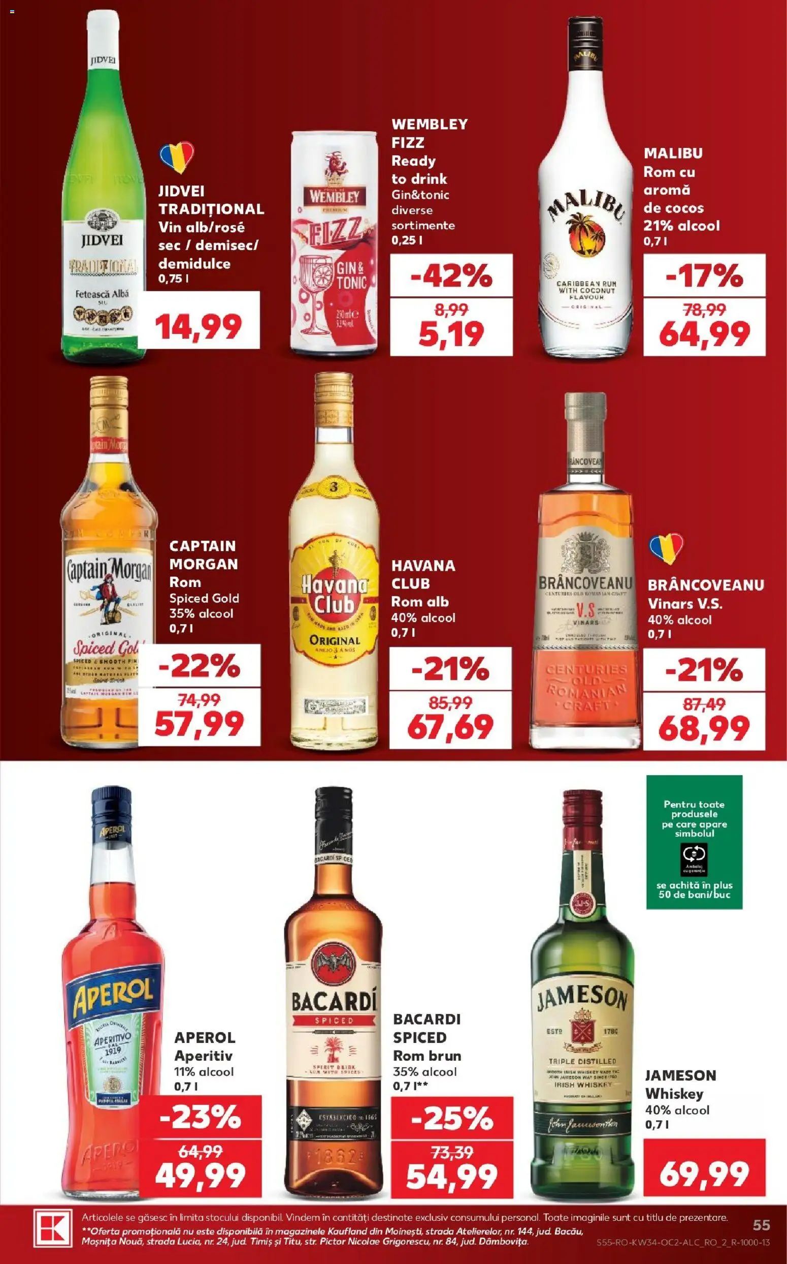 Catalog Kaufland 19 - 24 August 2026 | Pagina 55 | Produse: Alba, Jameson, Vin, Whiskey