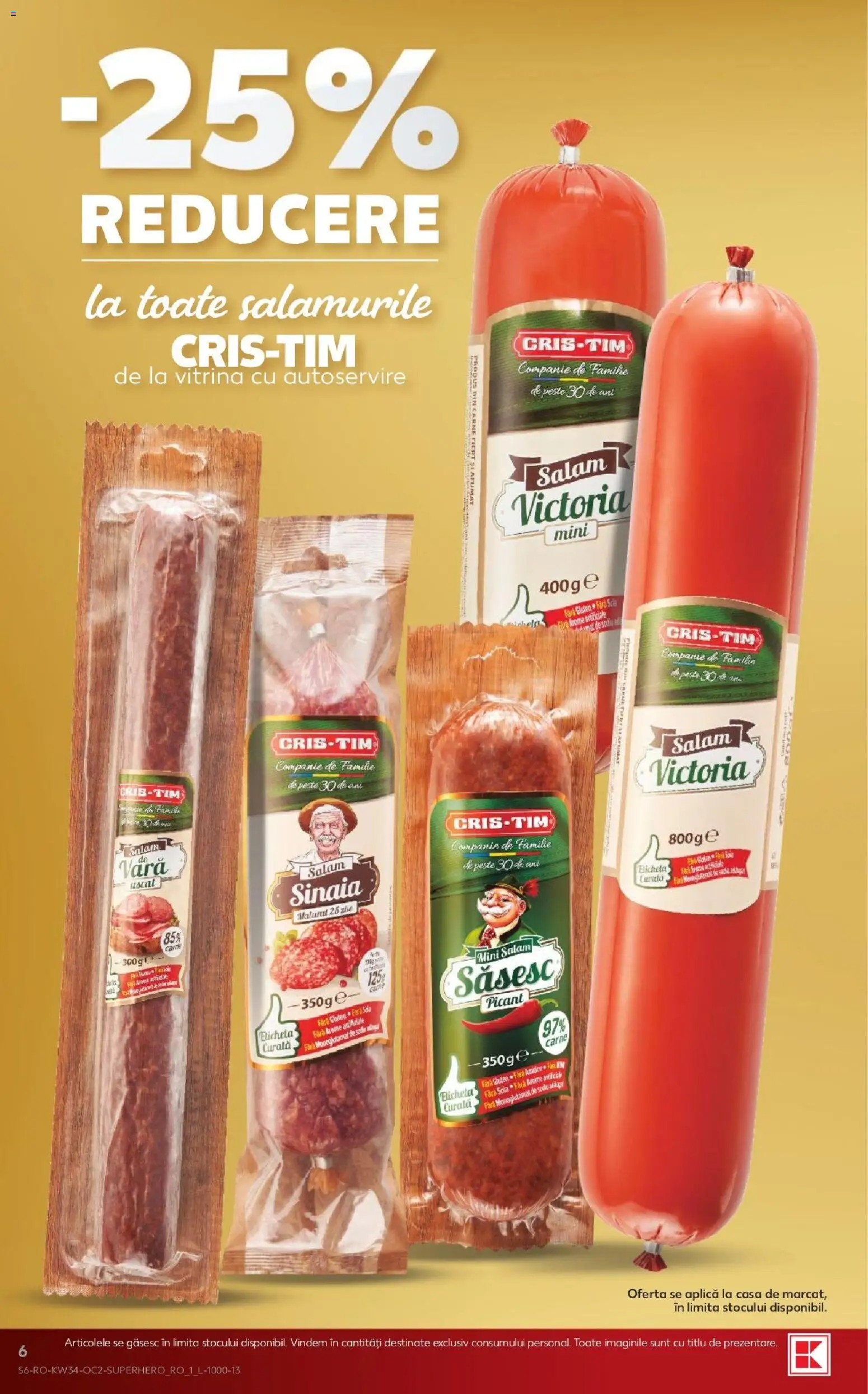 Catalog Kaufland 19 - 24 August 2026 | Pagina 6 | Produse: Aplică, Vitrină, Salam, Pește